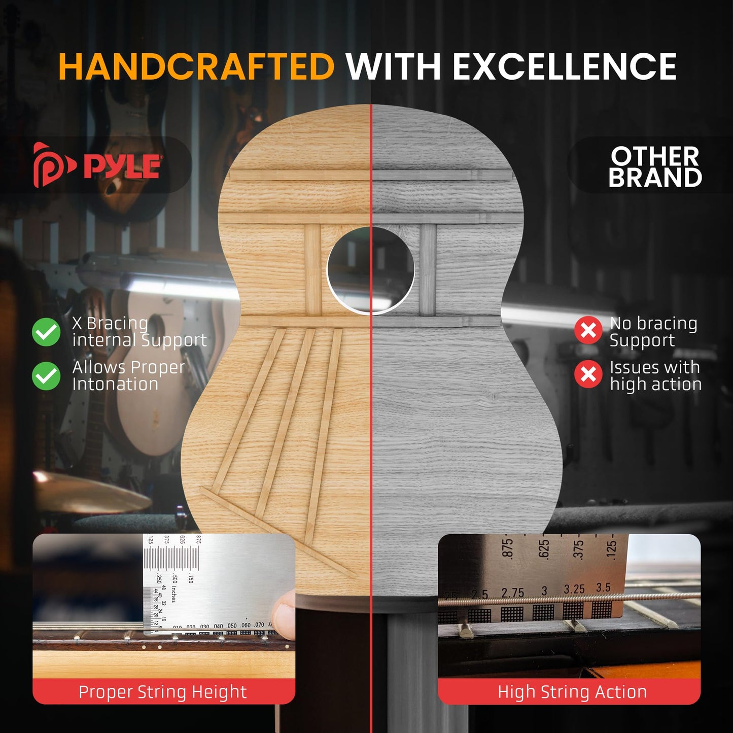 3/4 Acoustic Guitar Kit for Kids and Adults