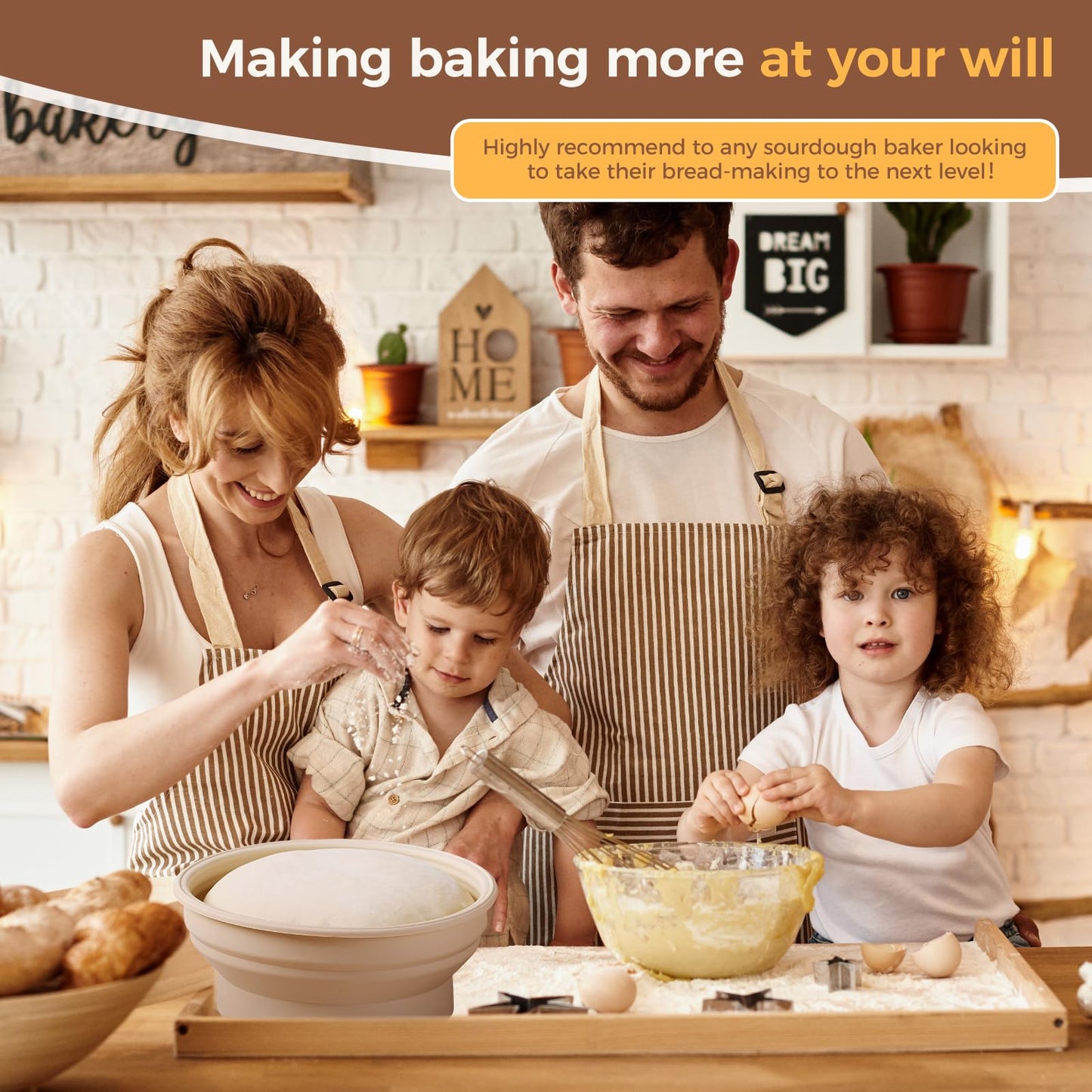 Sourdough Bread Proofing Basket Set with Bowl