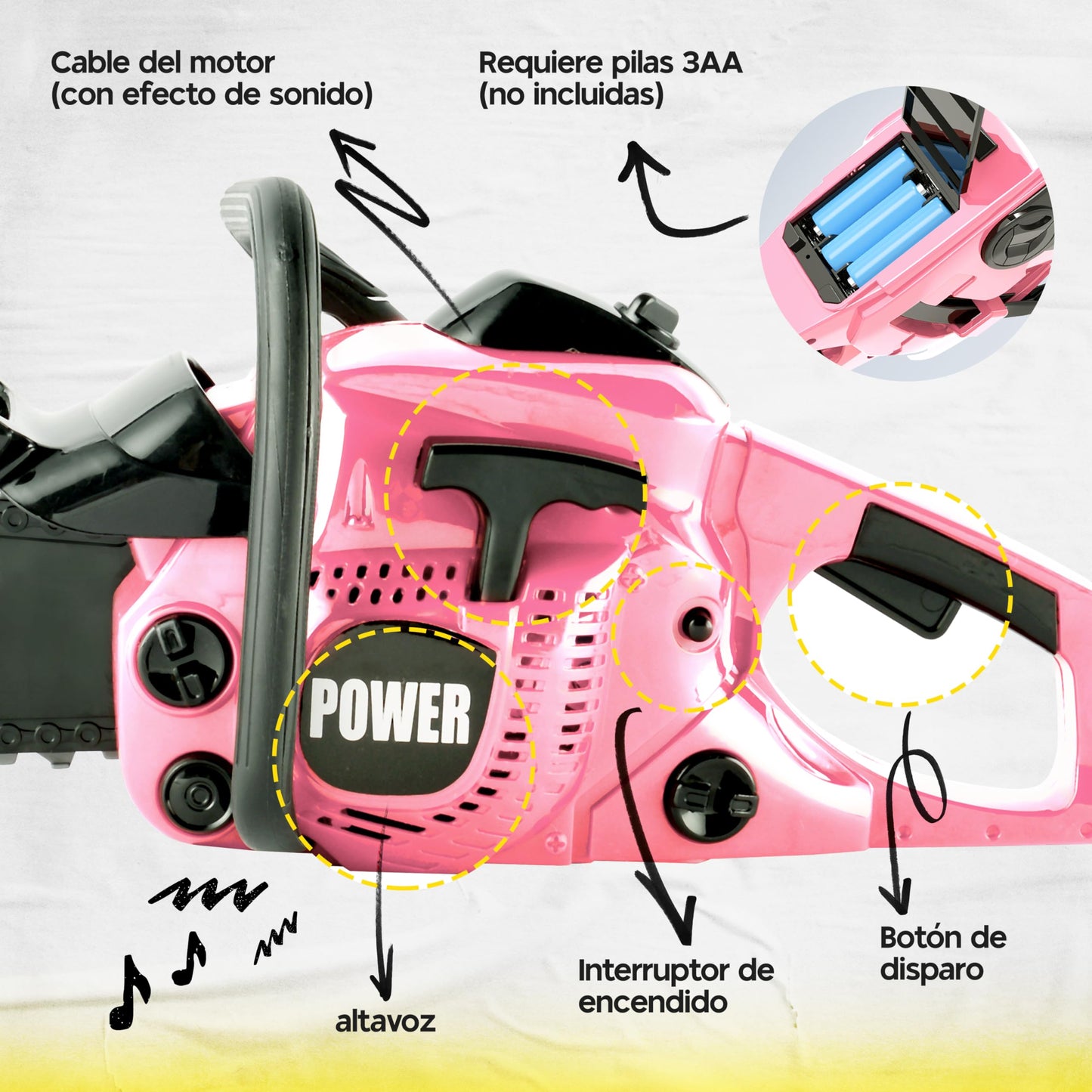 Kids Electric Chainsaw Toy for Pretend Play