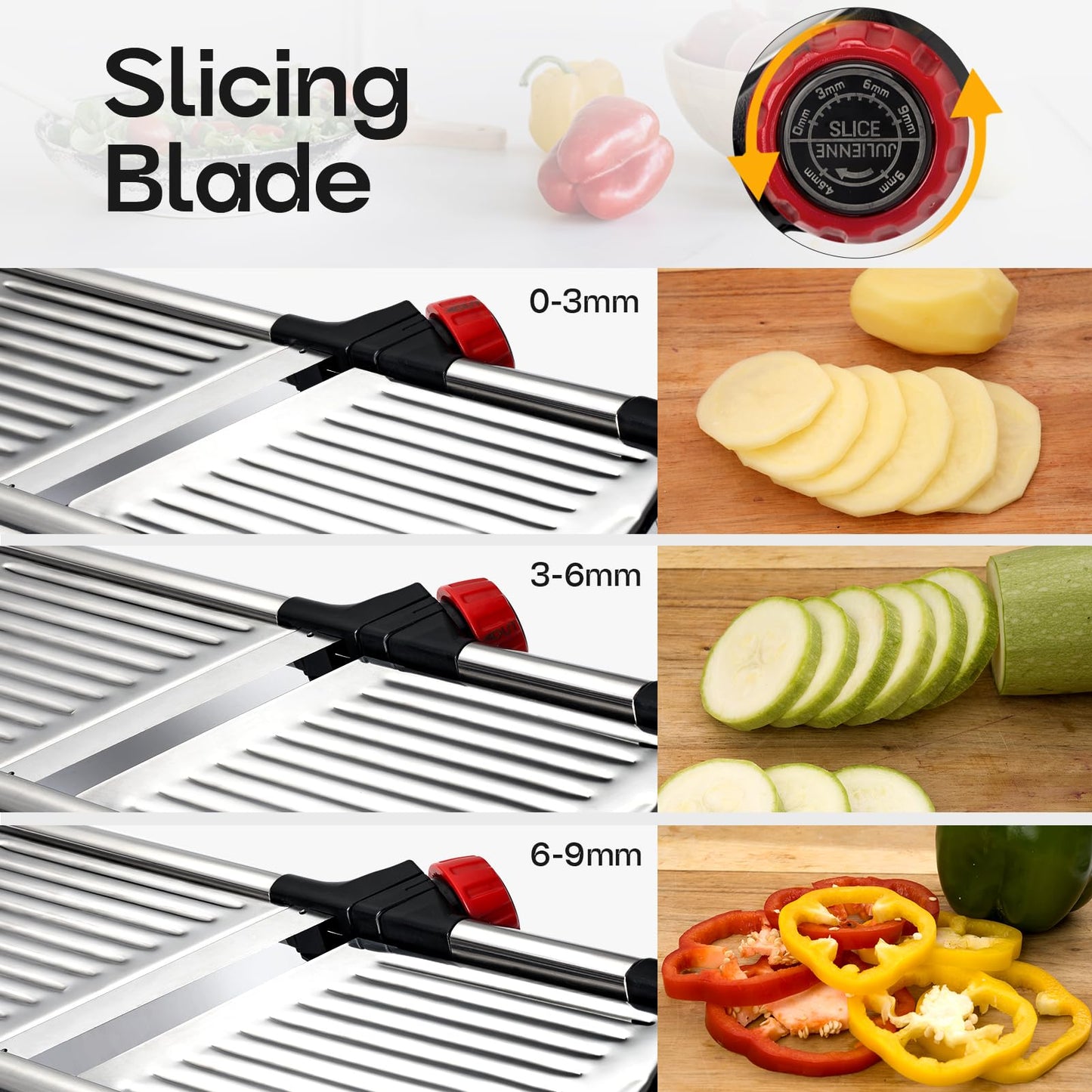 Adjustable Stainless Steel Mandoline Slicer for Vegetables