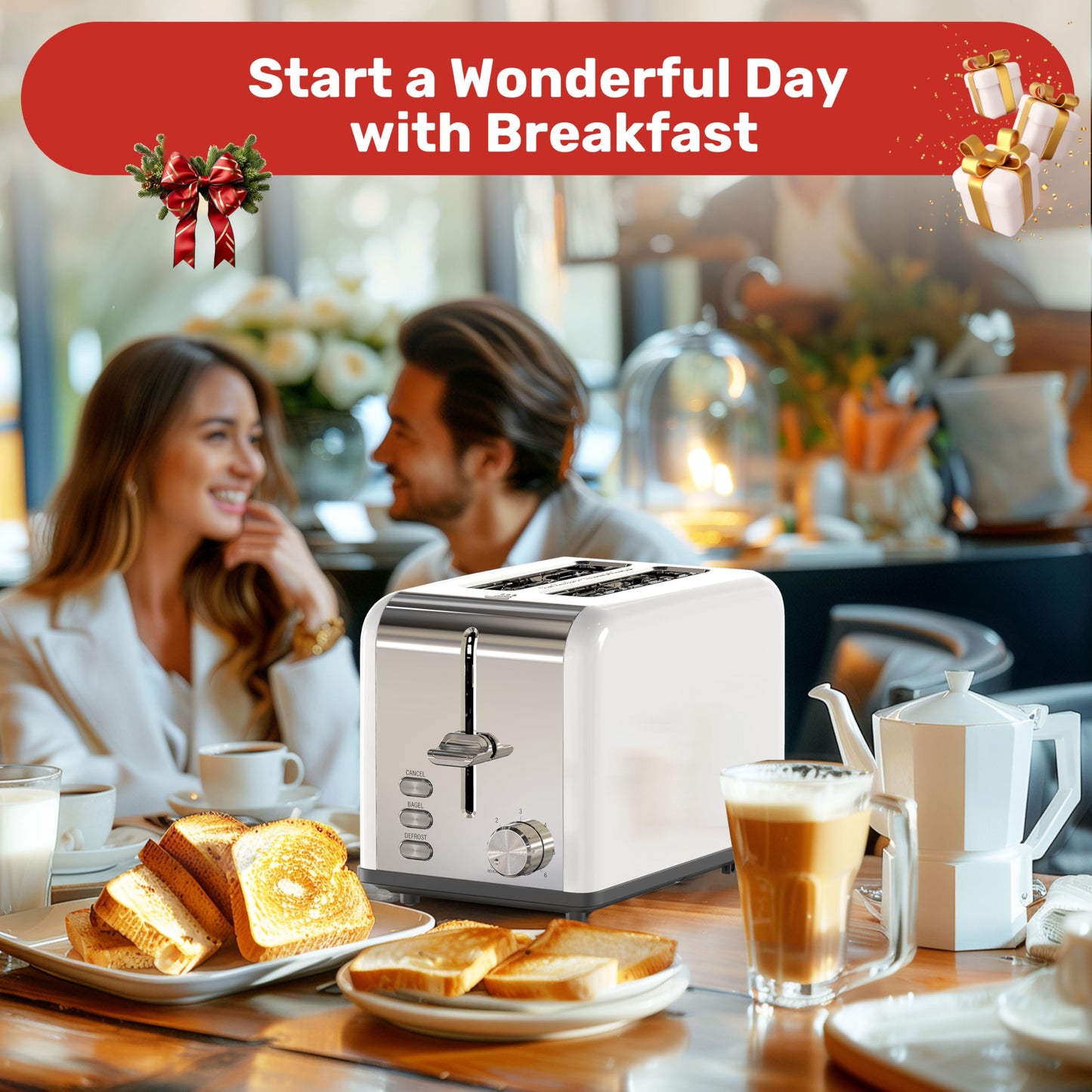 2-Slice Toaster with Extra Wide Slot & Functions