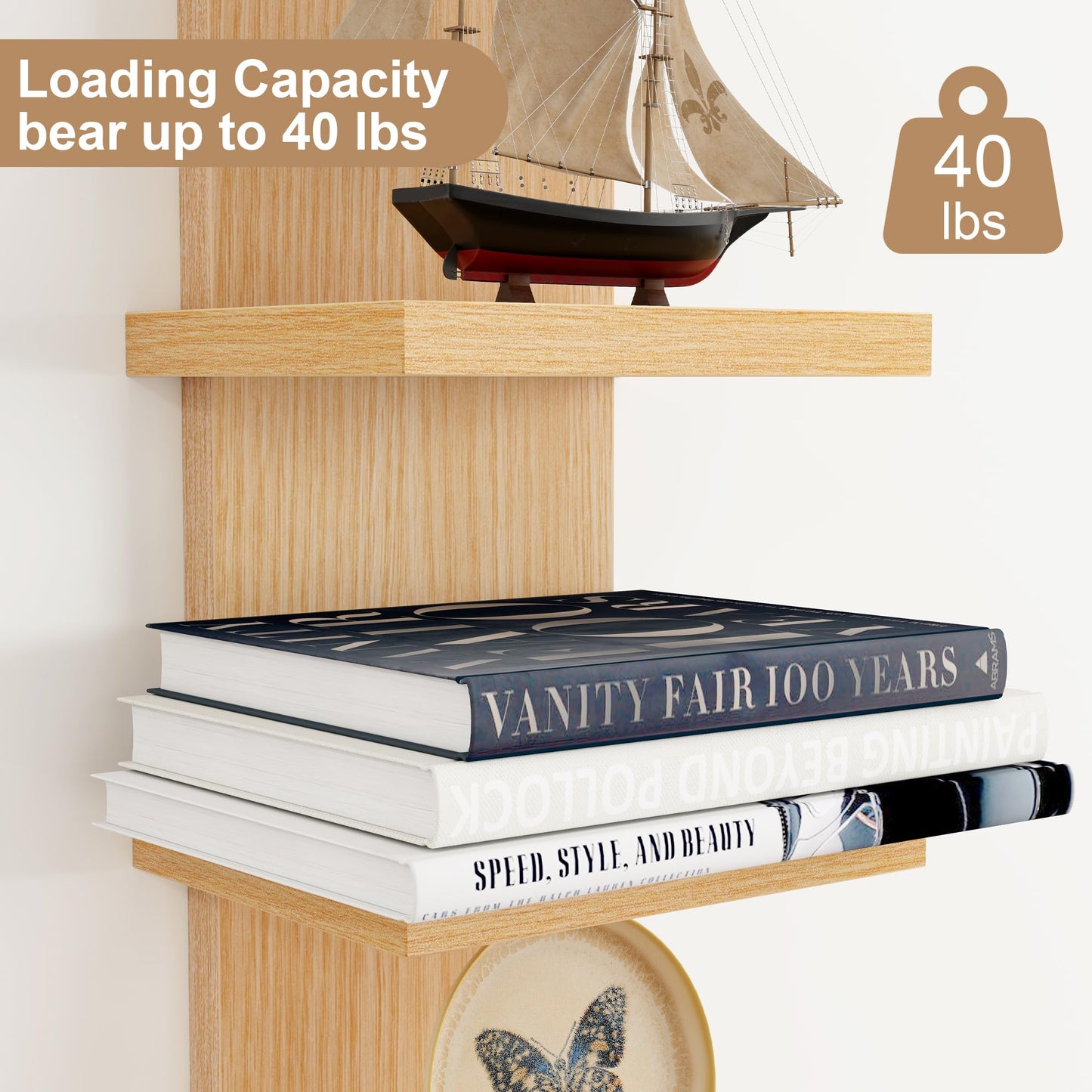 5-Tier Wall Shelf Unit for Home Decor