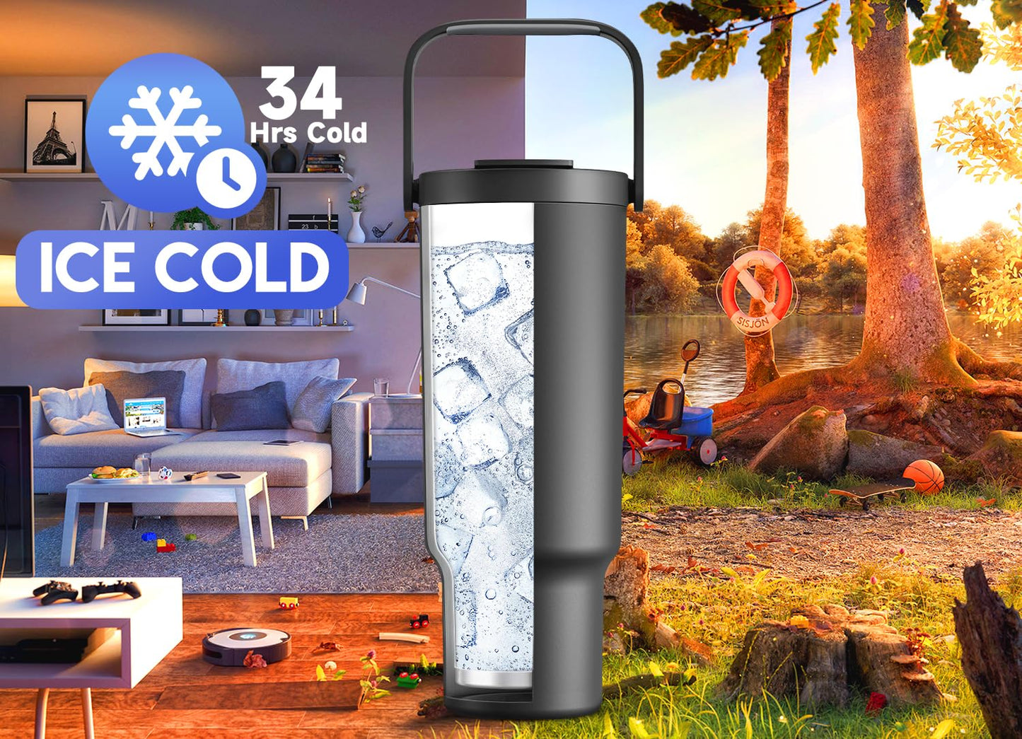 40 oz Insulated Stainless Steel Tumbler with Straw