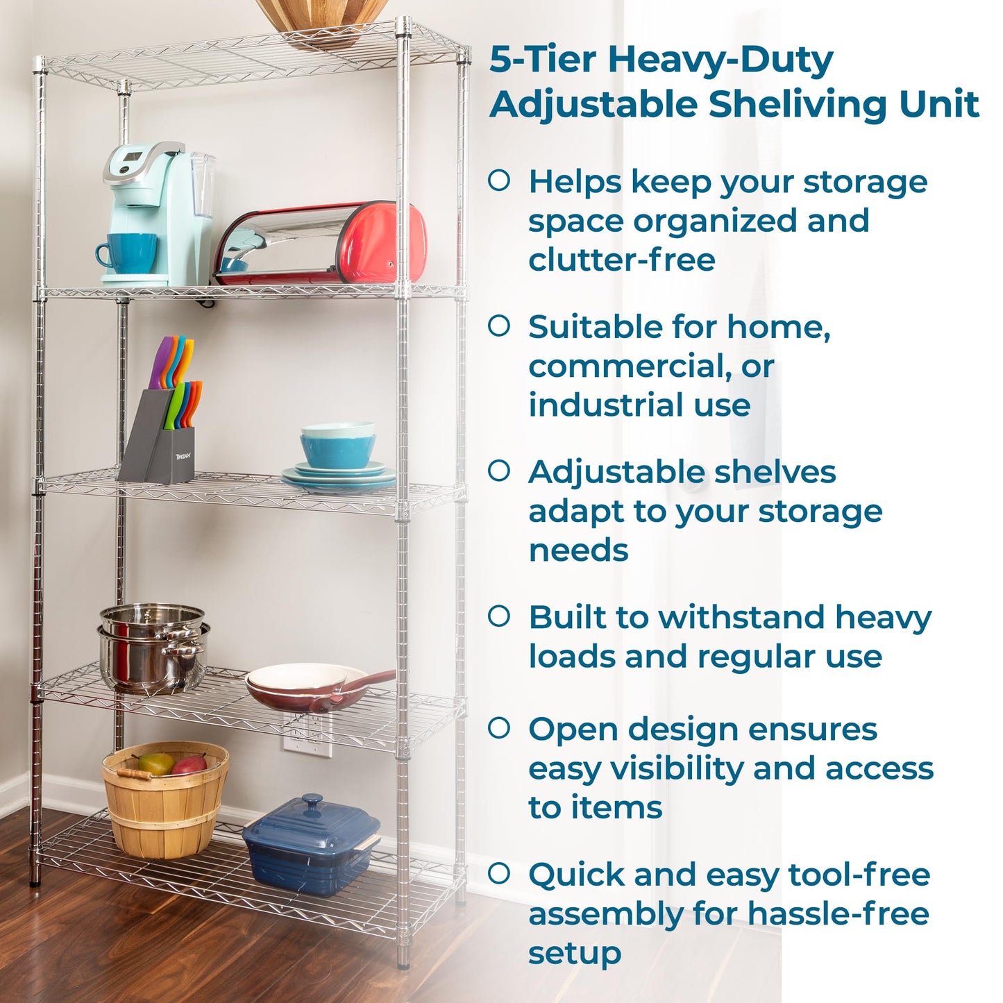 5-Tier Heavy Duty Storage Shelves by Honey-Can-Do