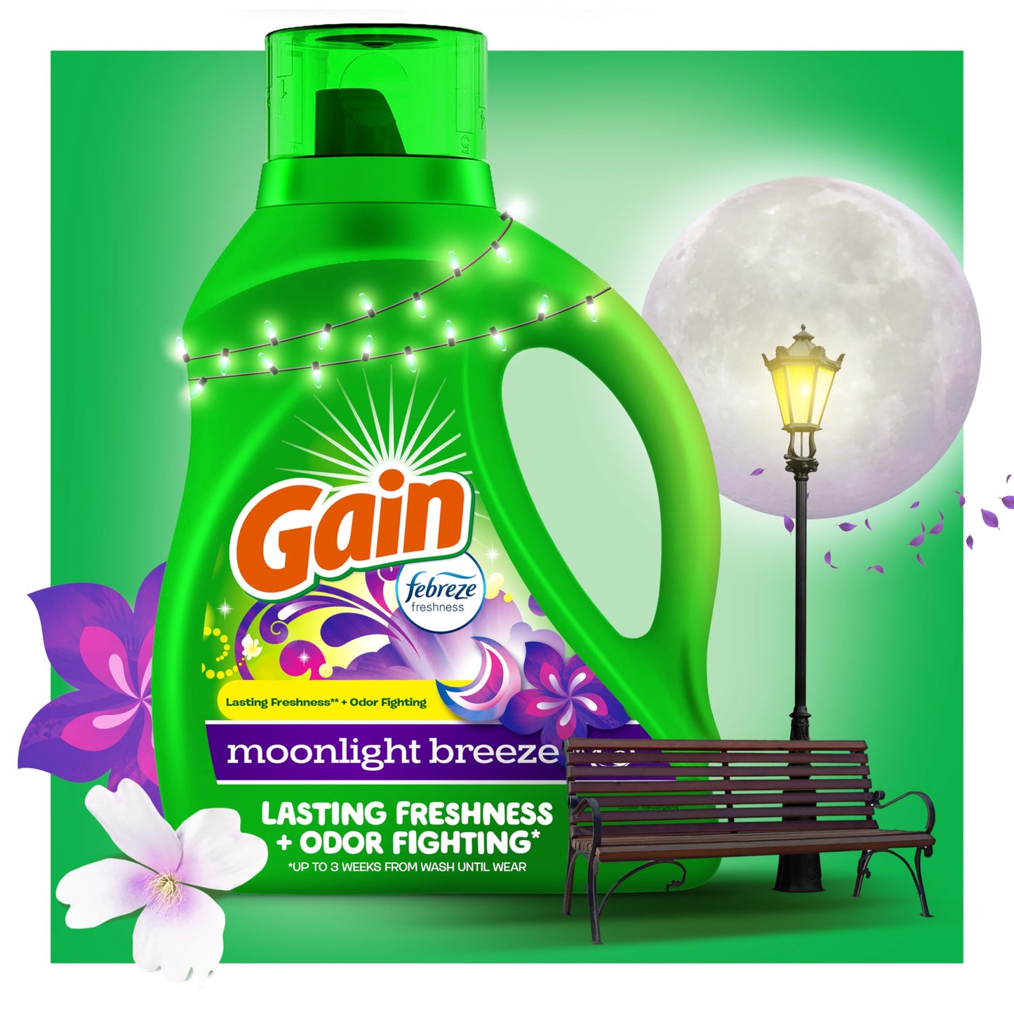Gain Liquid Laundry Detergent, Moonlight Breeze, 107 Loads