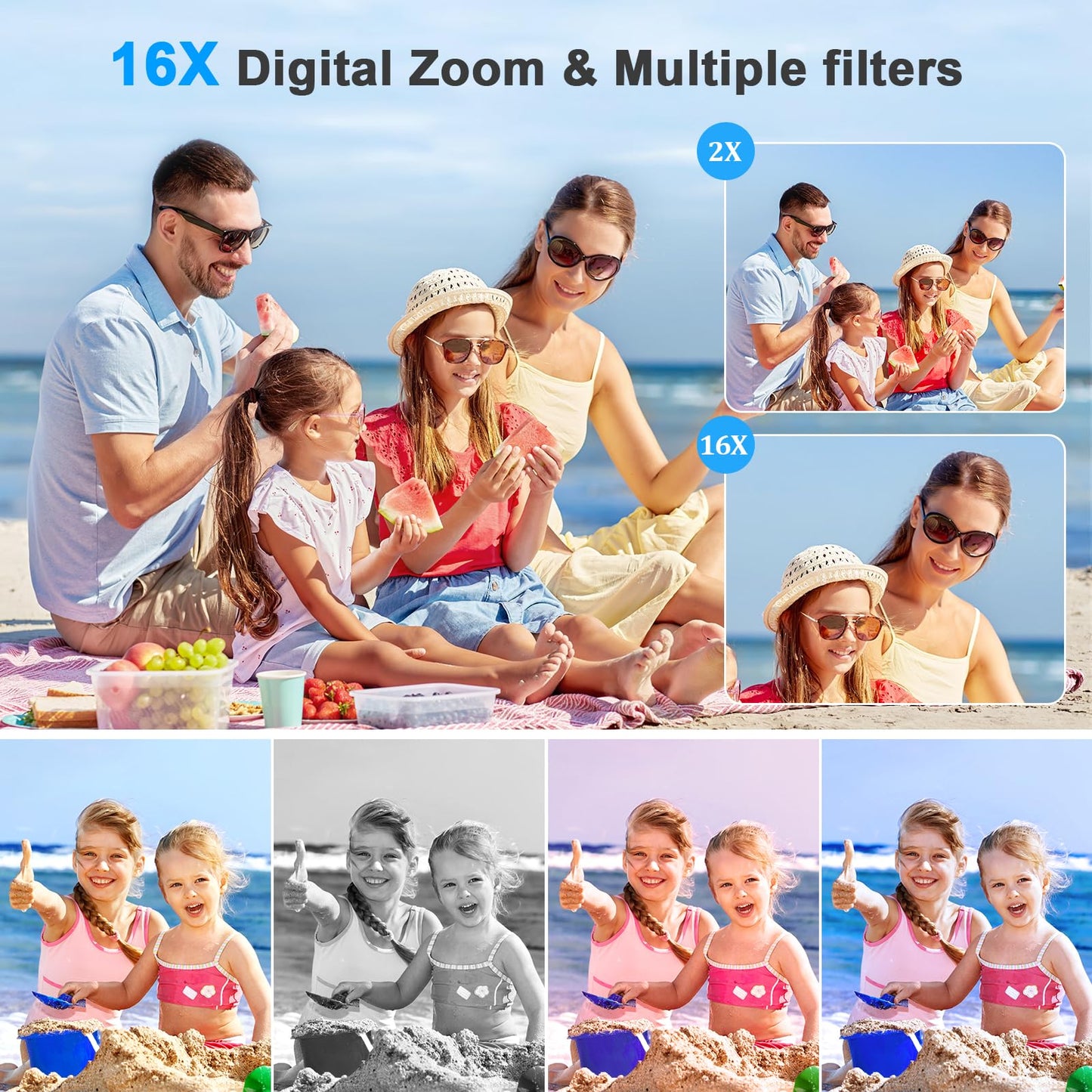 50MP 4K Vlogging Camera with 16X Zoom