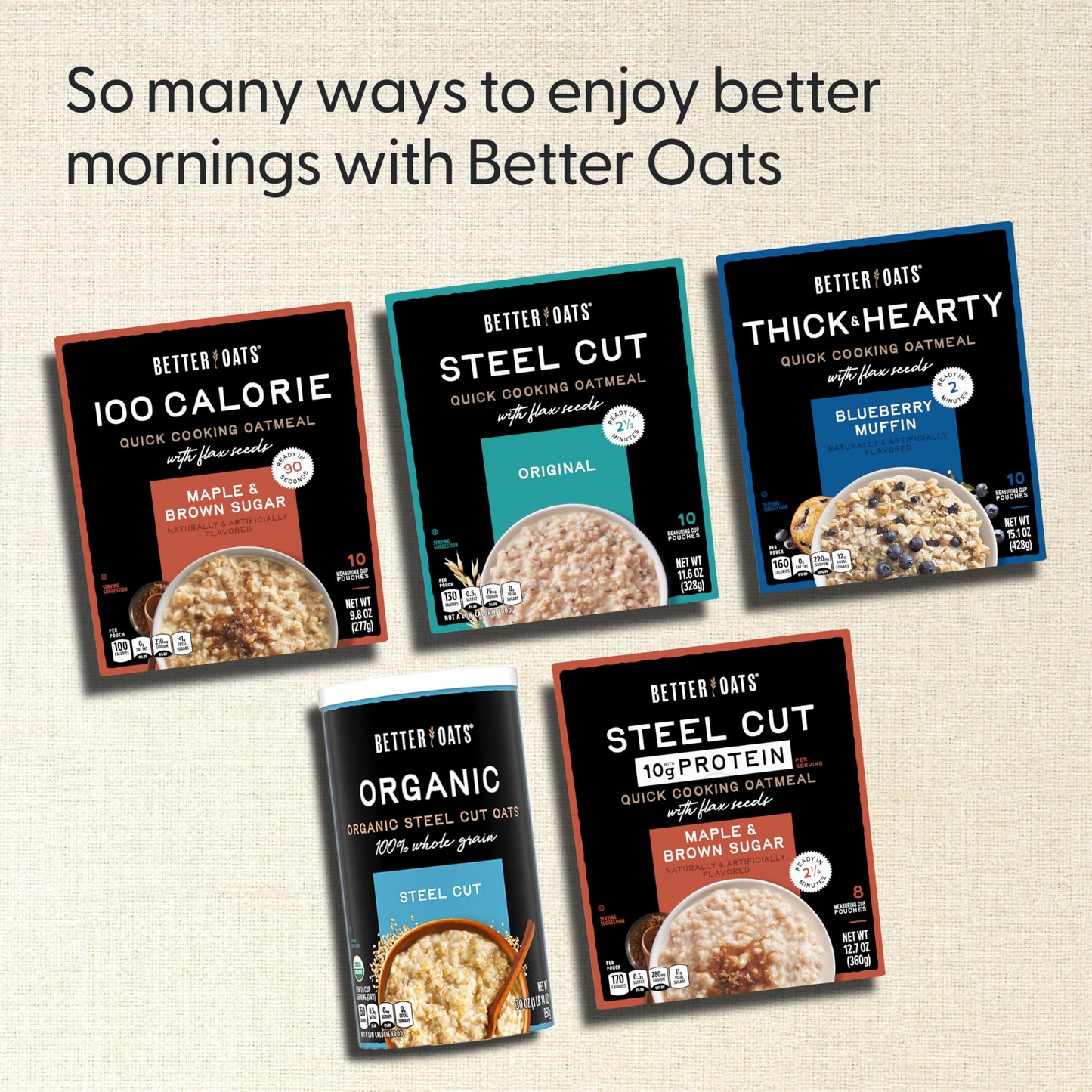 10 Pack Better Oats Apples Cinnamon Oatmeal