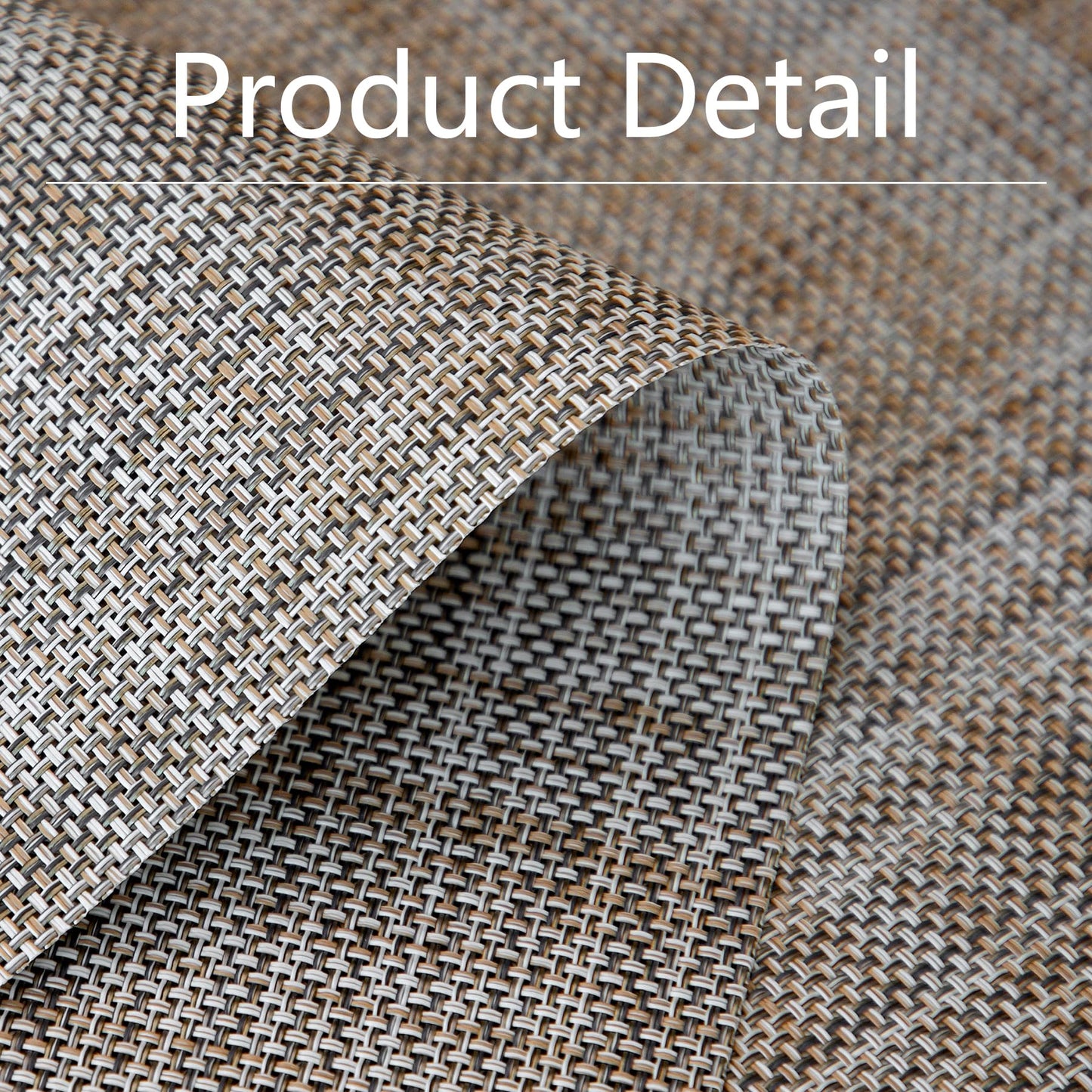 Placemats Set of 6, Vinyl Woven Placemats for Kitchen Table Indoor/Outdoor, Dining Table Mats - 18x12 Inch