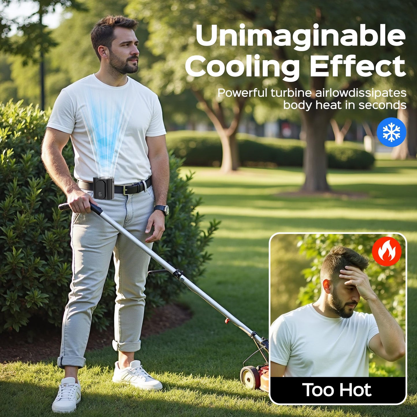 Rechargeable Waist Clip Fan by WOEHOL - 20Hrs