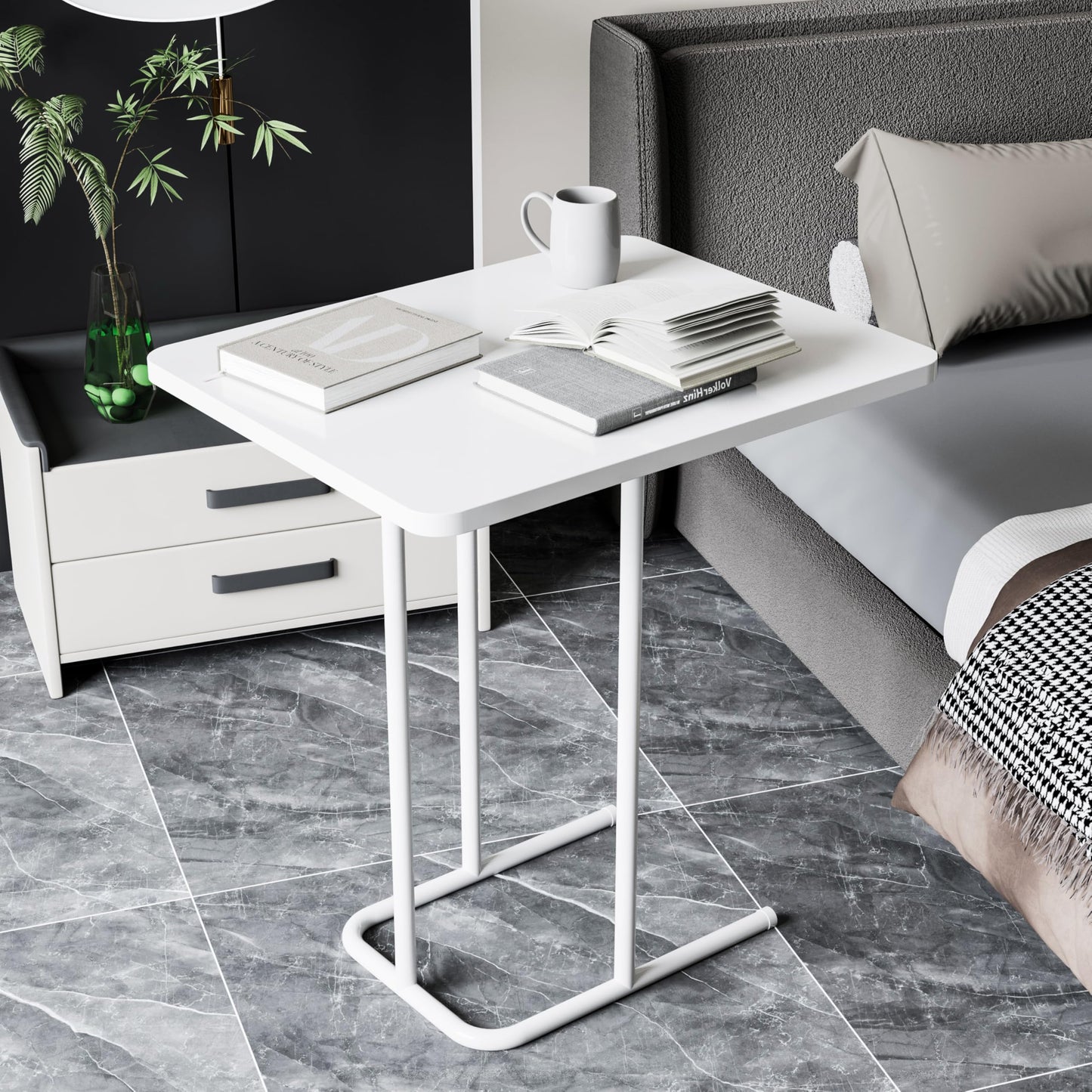 C-Shaped Side Table for Living Room & Bedroom