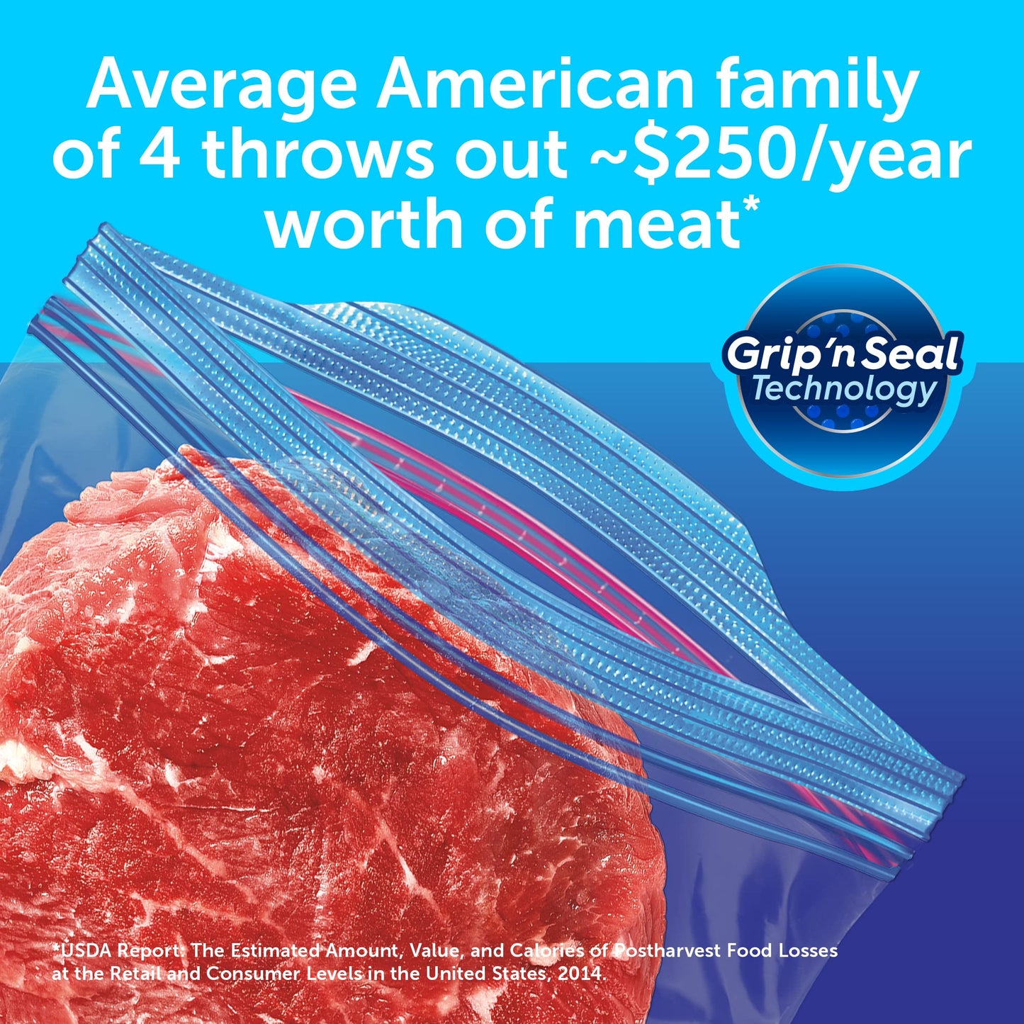 Ziploc 2-Gallon Freezer Bags with Grip Seal, 30 Count