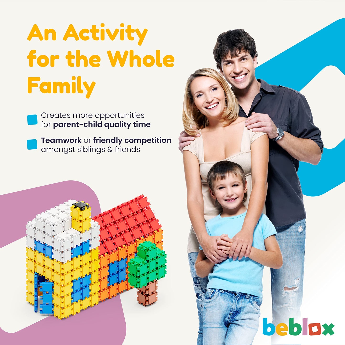 BEBLOX 500-Piece Building Blocks Set for Kids