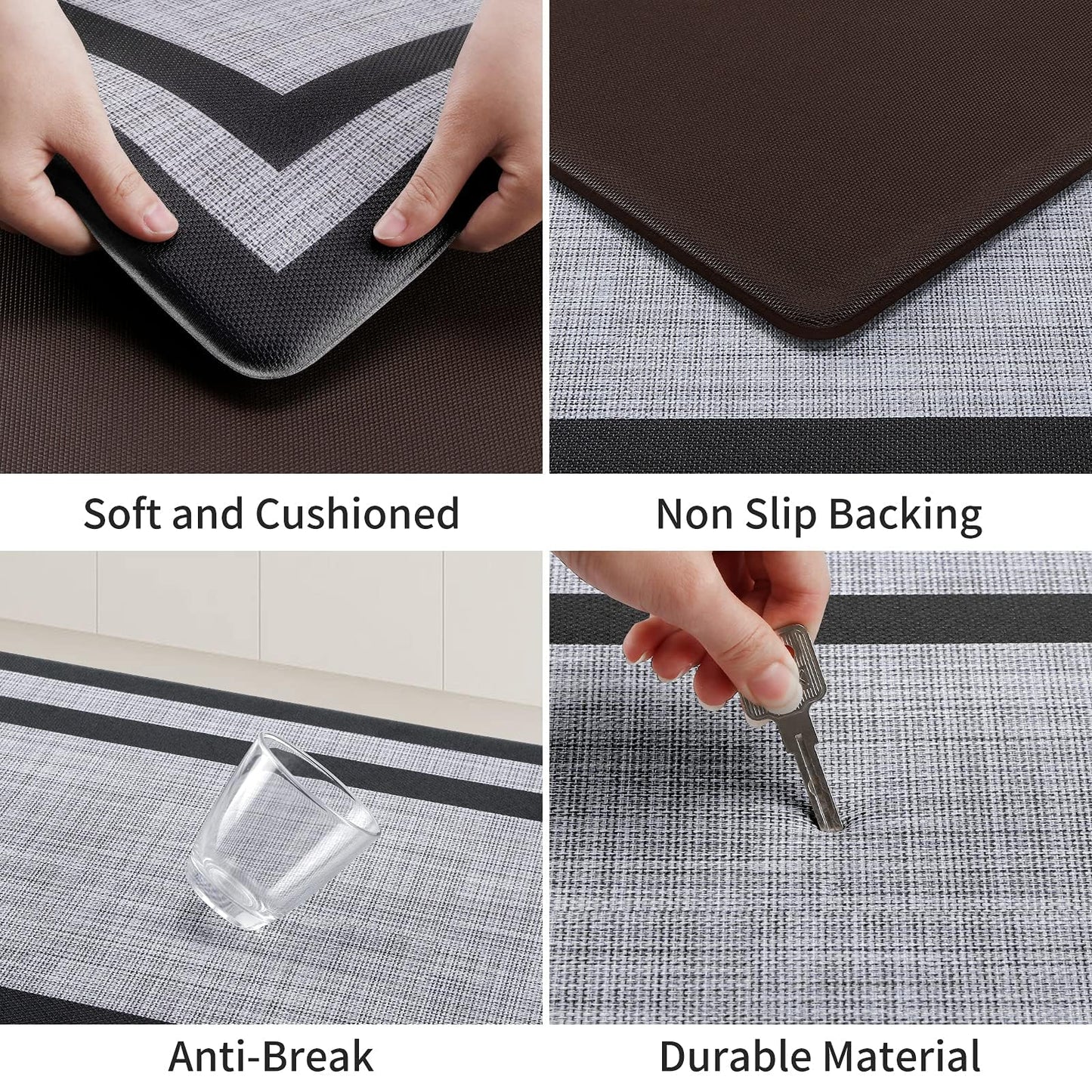 2 Pack Anti-Fatigue Kitchen Mats Waterproof Non-Skid