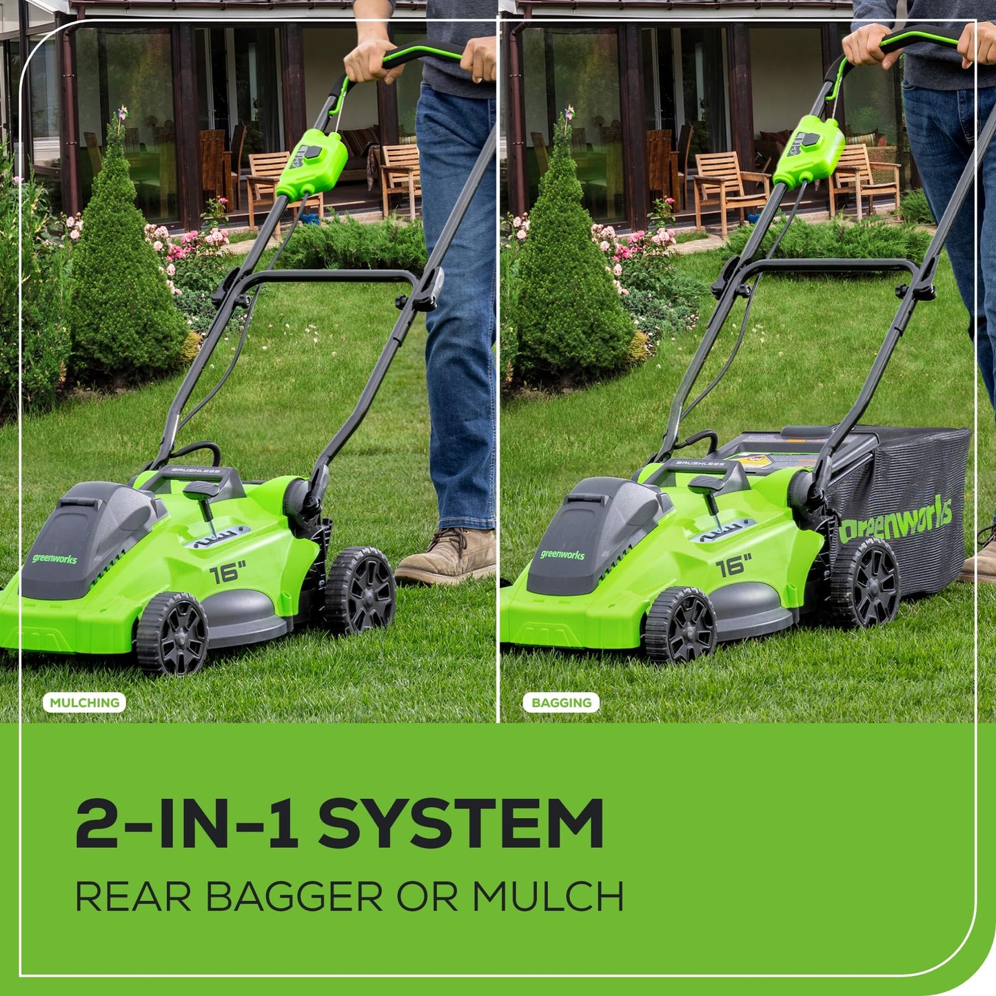 40V Brushless Cordless Lawn Mower by Greenworks