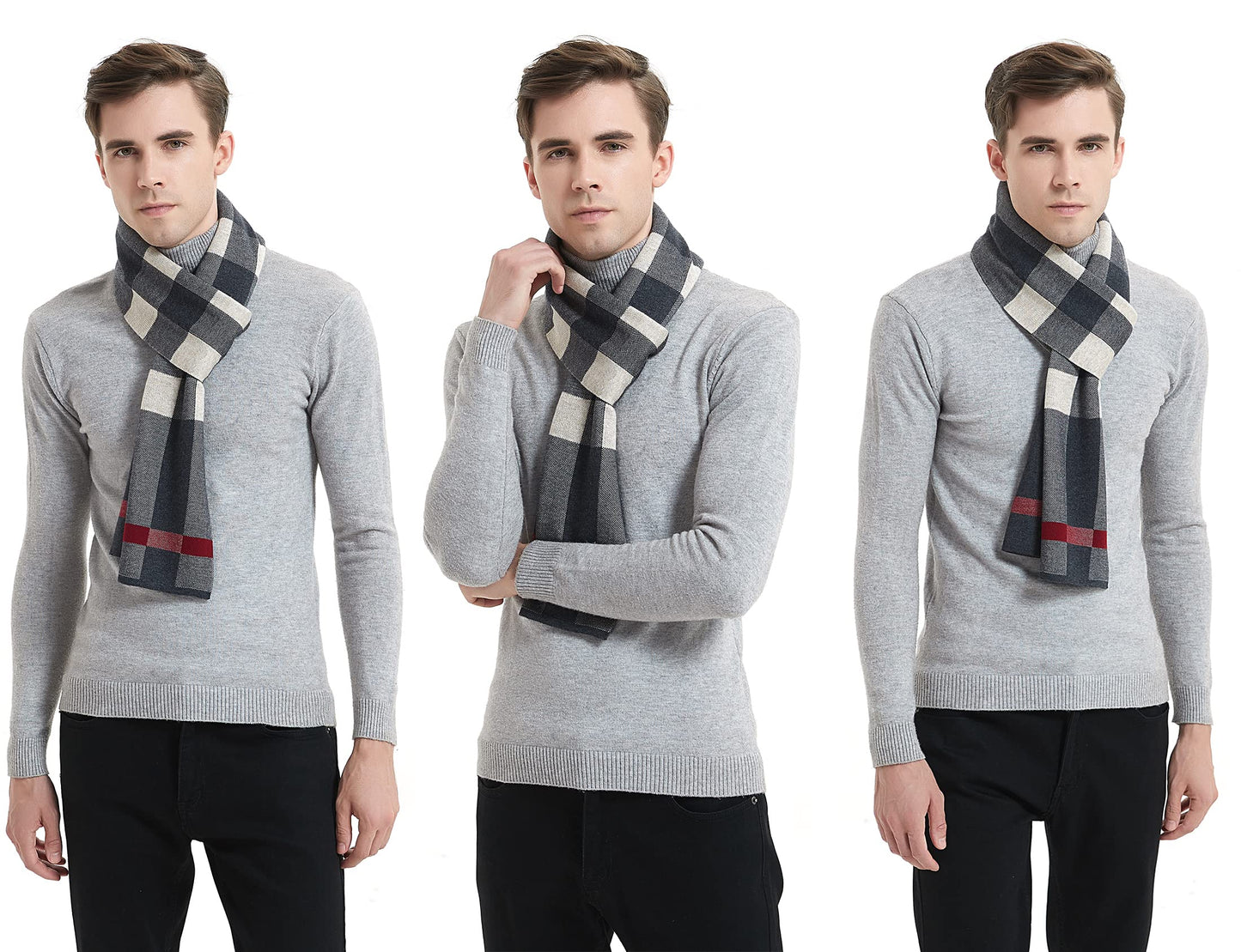 Men's Winter Cashmere Wool Scarf - Warm & Soft