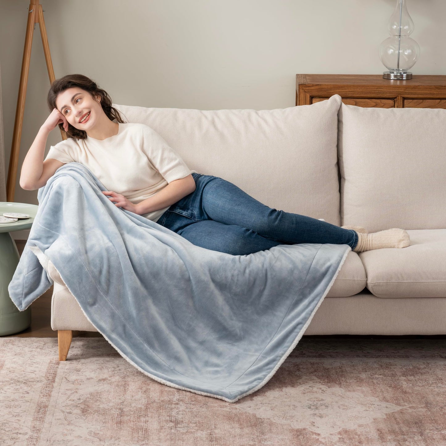 Berkshire Blanket Sherpa Reversible Throw Blanket