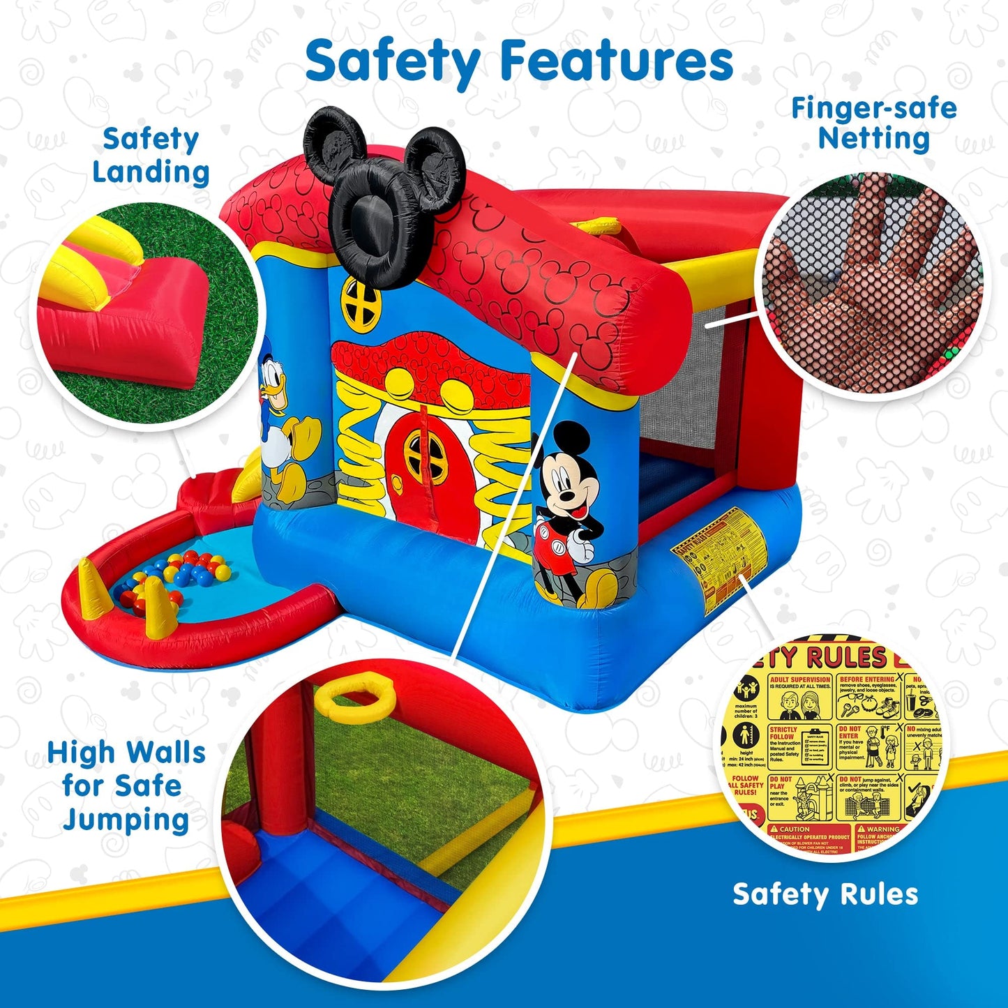 Mickey Mouse Bounce House with Slide and Blower