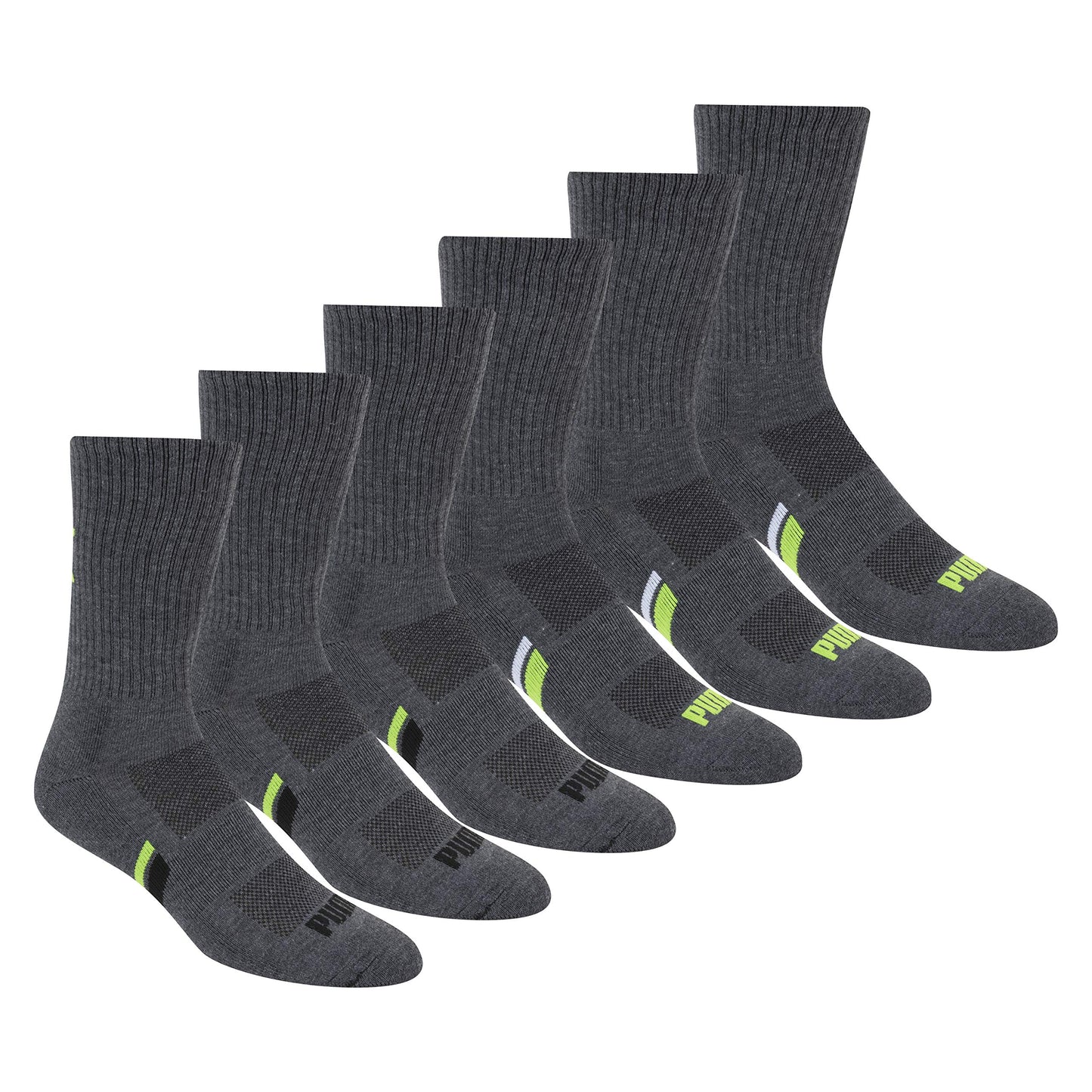 6 Pack PUMA Men's Athletic Crew Socks