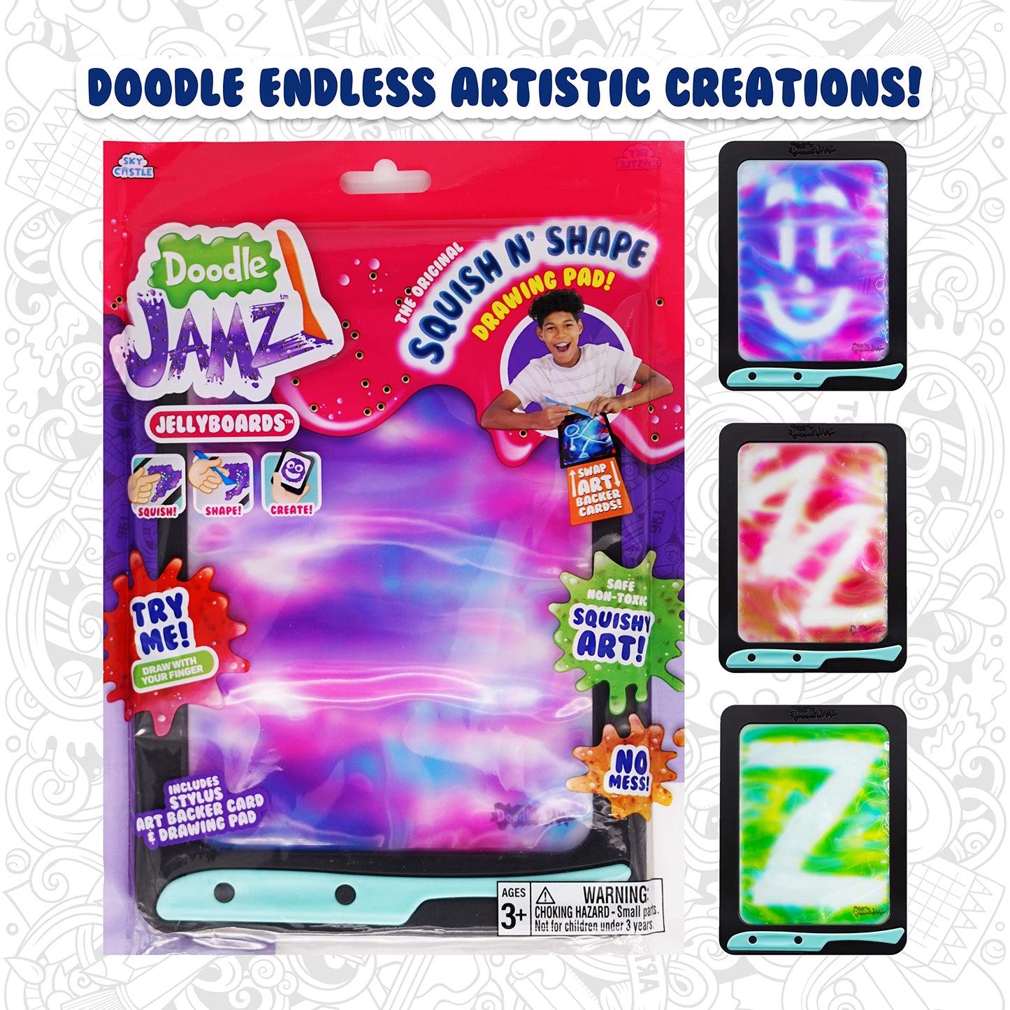 DoodleJamz Squishy Drawing Pad with Sensory Gel