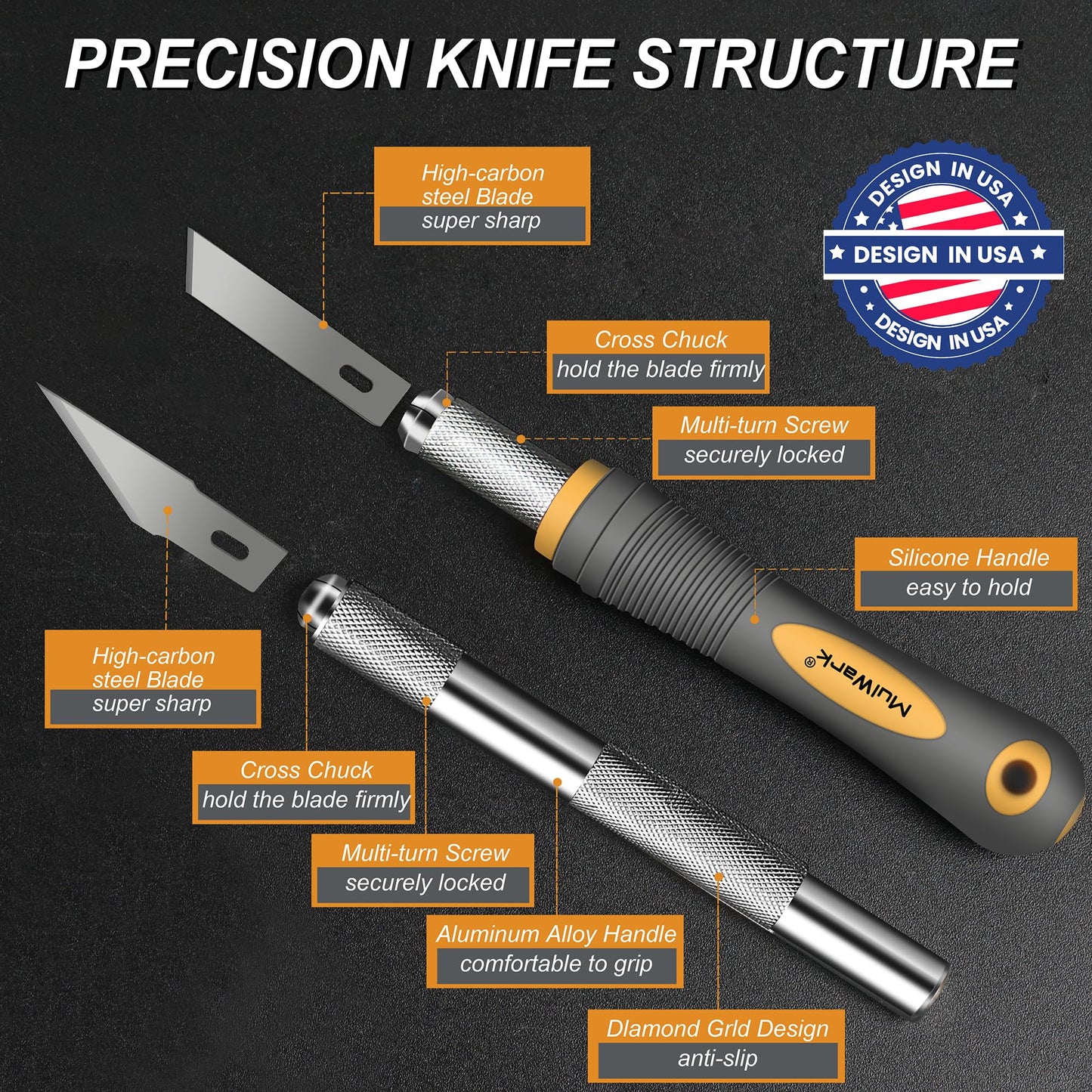 136-Piece Precision Hobby Knife Set by MULWARK