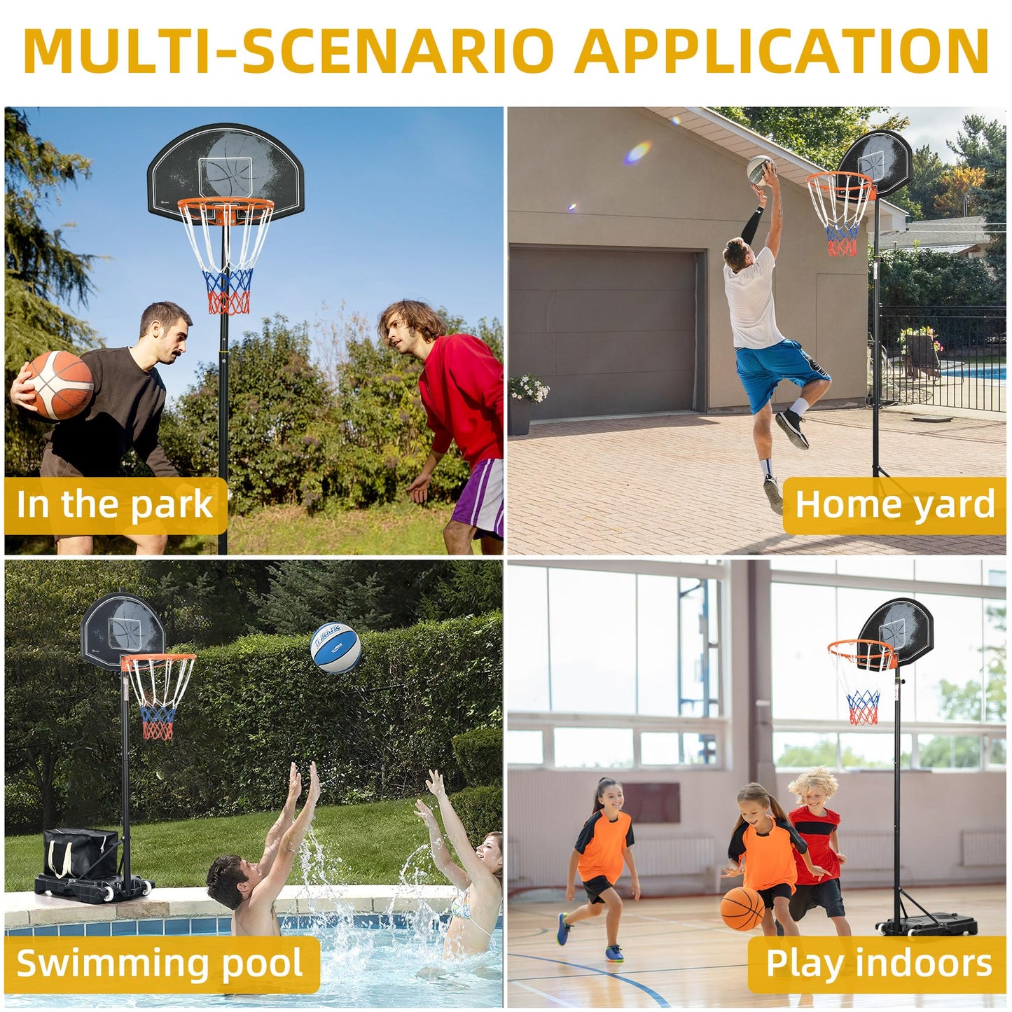 DWVO Portable Basketball Hoop for Outdoor Fun
