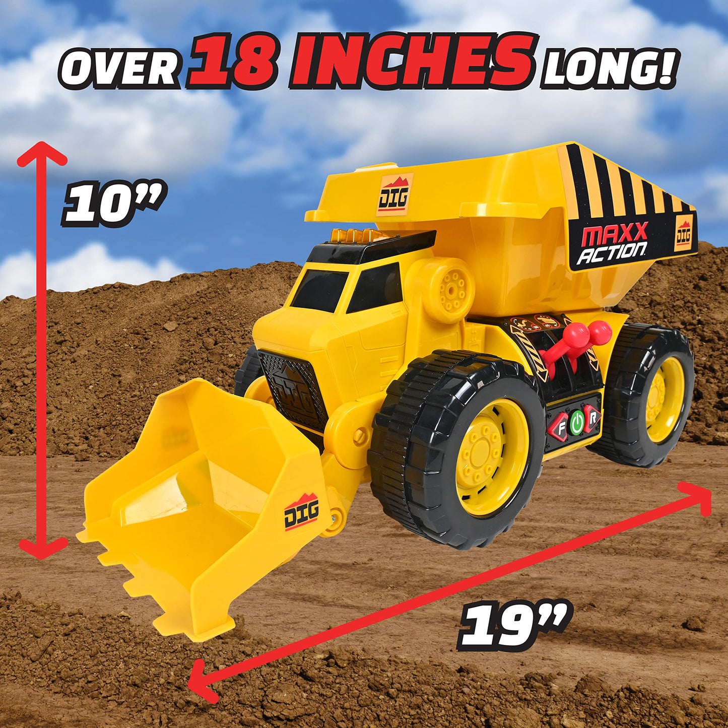 Maxx Action Motorized Excavator and Dump Truck Toy