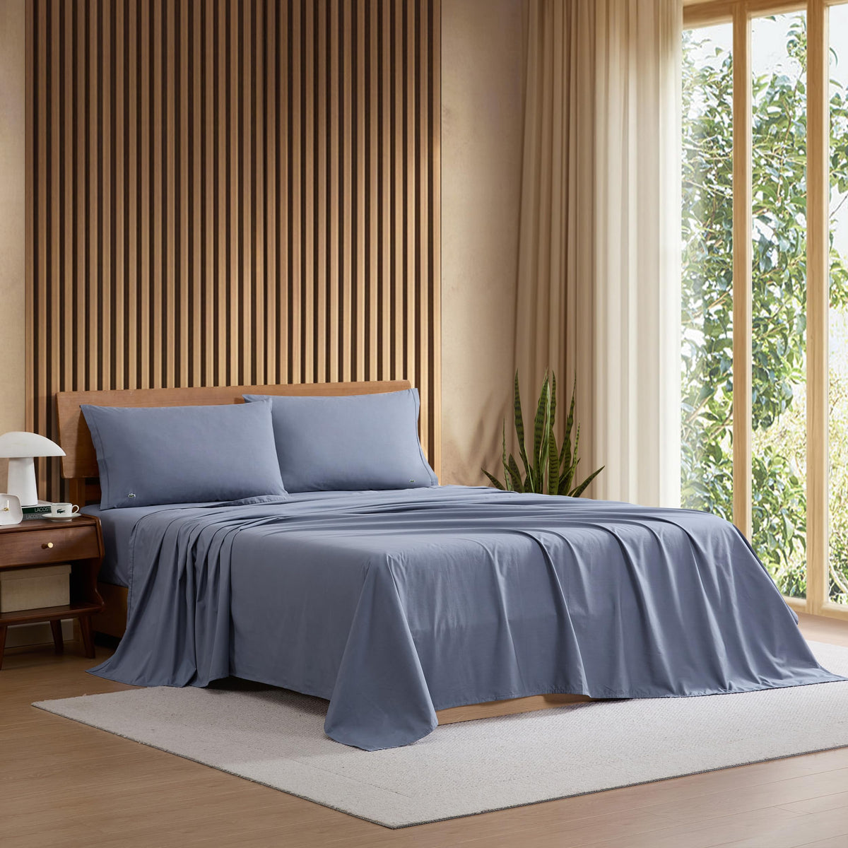 Lacoste Queen 4-Piece Cotton Percale Sheet Set
