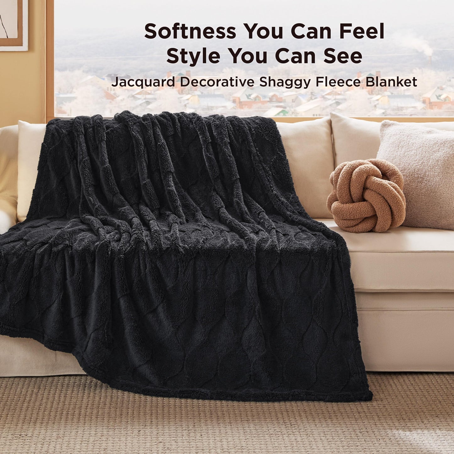 Bedsure Super Soft Black Throw Blanket 50x60