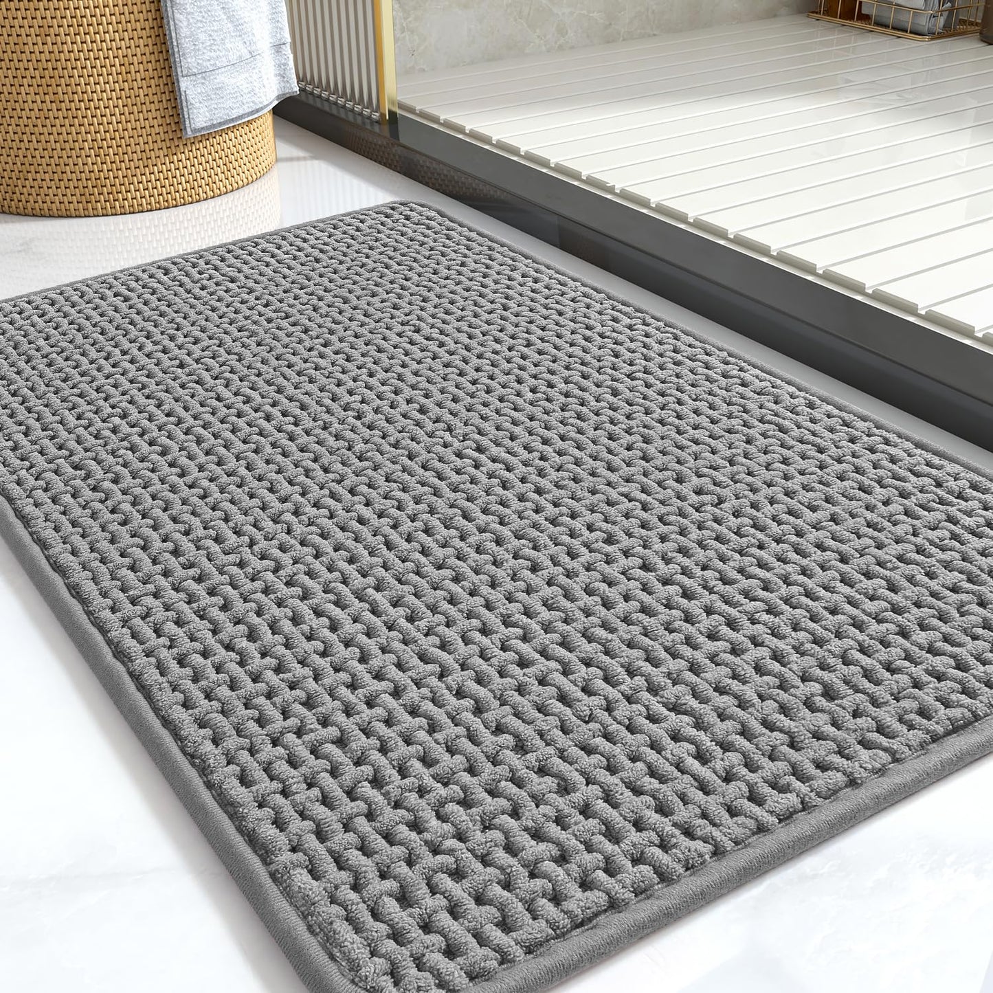 Chenille Bath Mat Non Slip Quick Dry 17"x24"