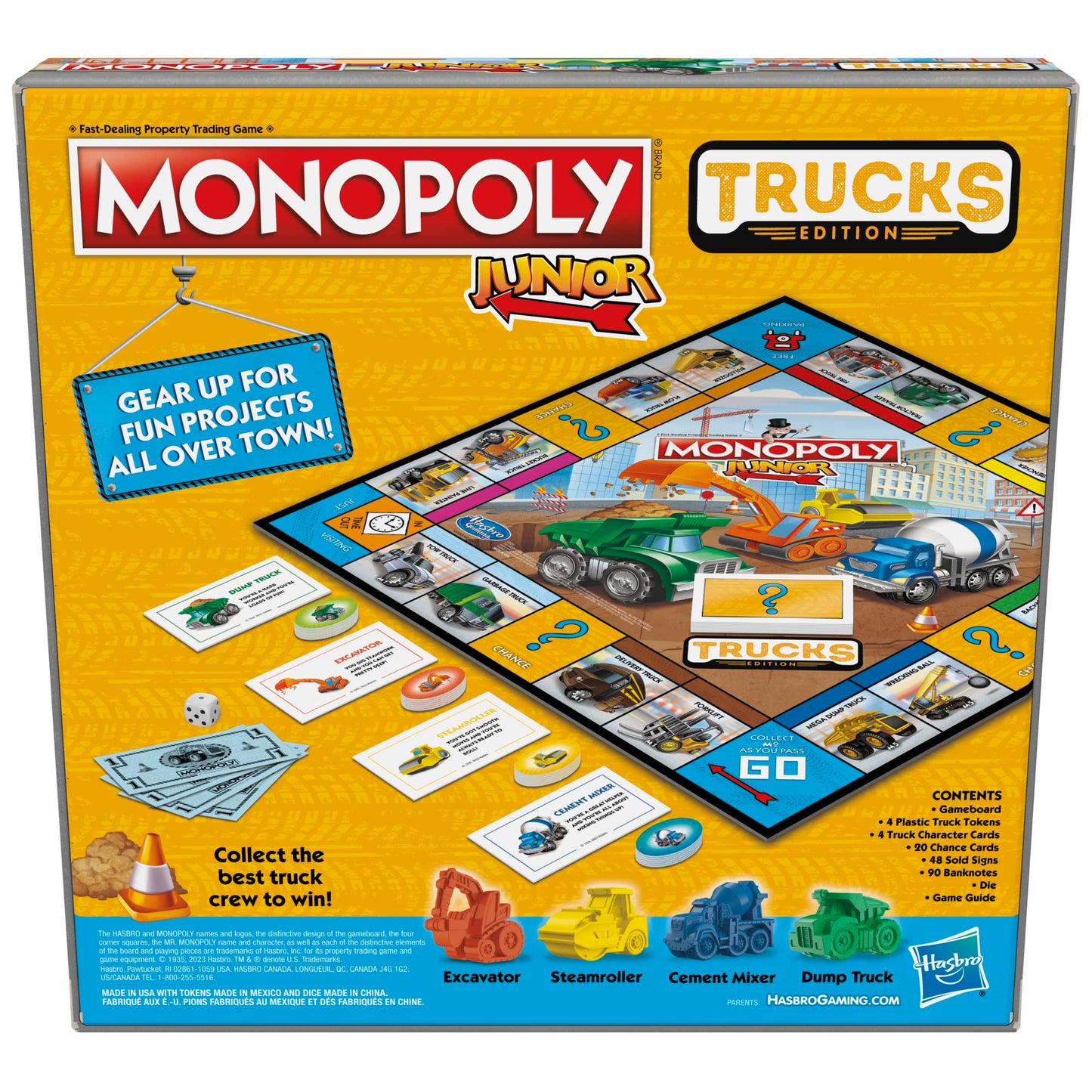 Monopoly Junior Trucks Edition Board Game for Kids