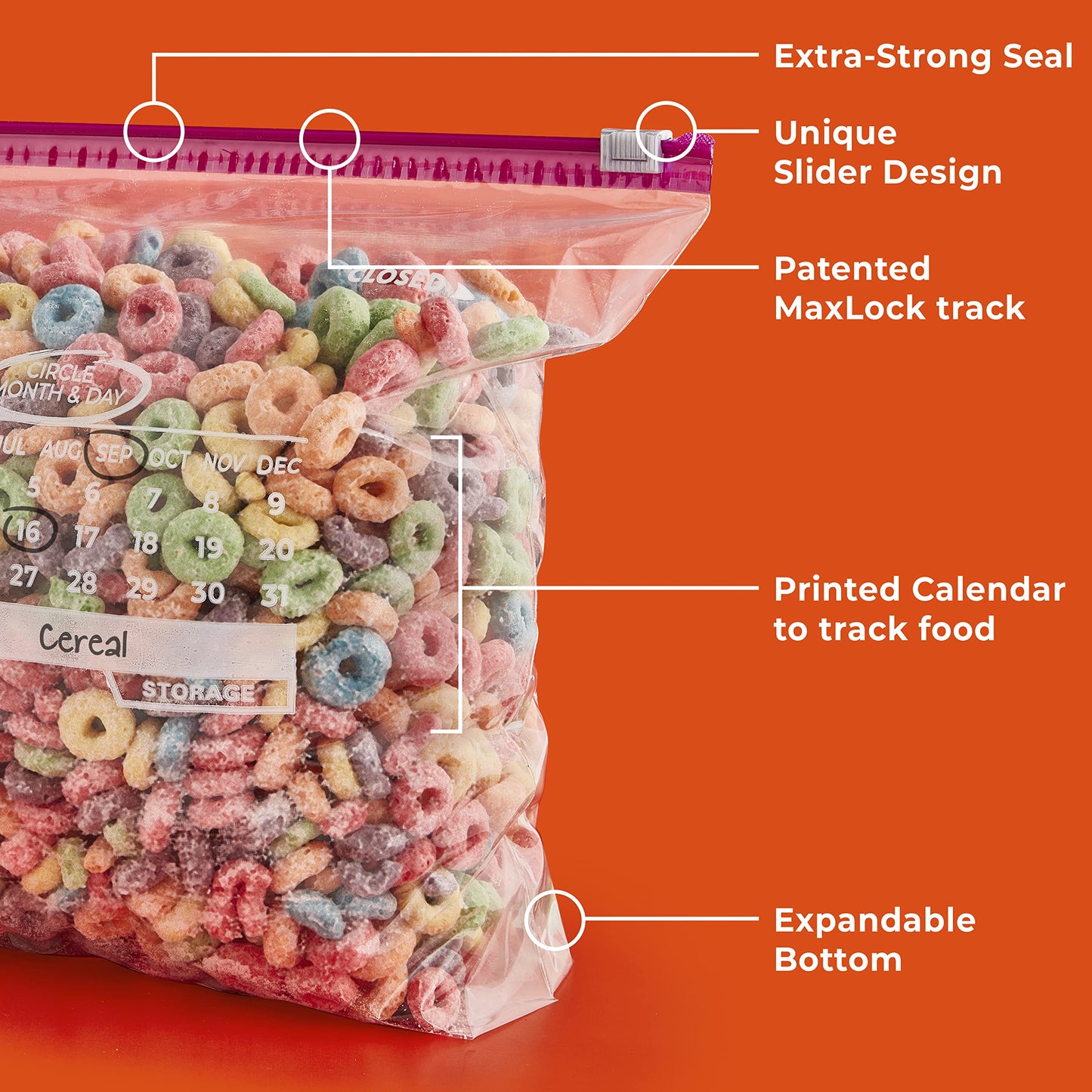 Hefty Gallon Slider Storage Bags, 120 Count