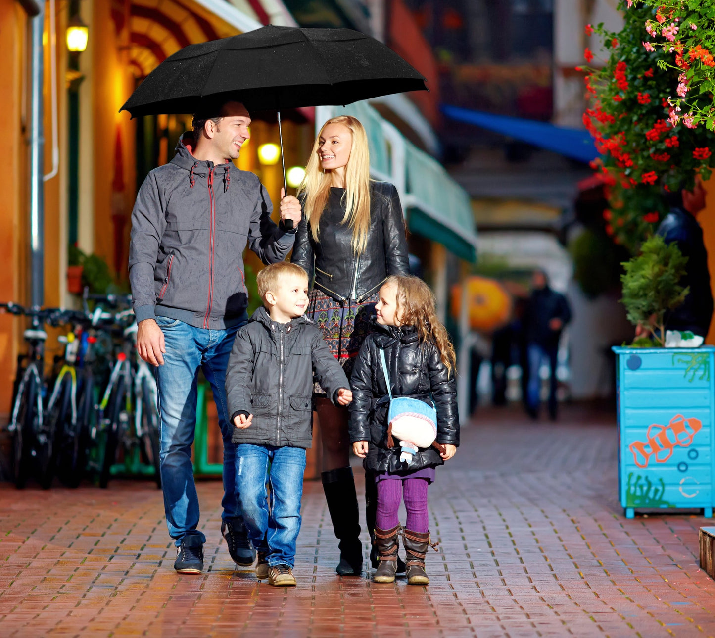58 Inch Compact Travel Golf Umbrella - Windproof