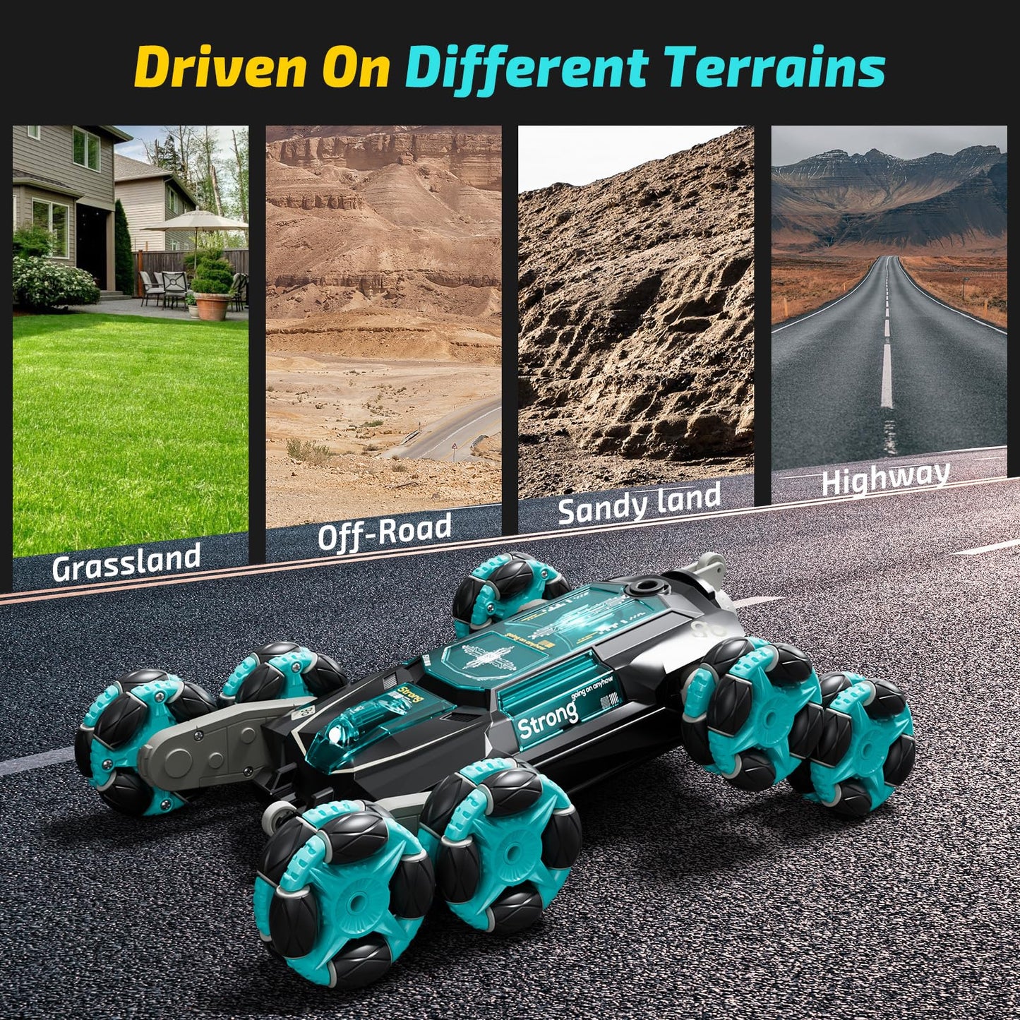 Carsky 8WD Remote Control Drift Car for Kids