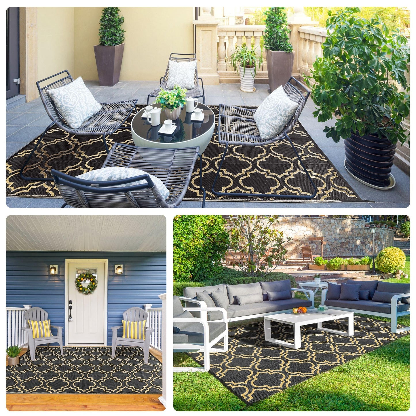 Ompaa Waterproof Outdoor Plastic Straw Rug 6x9