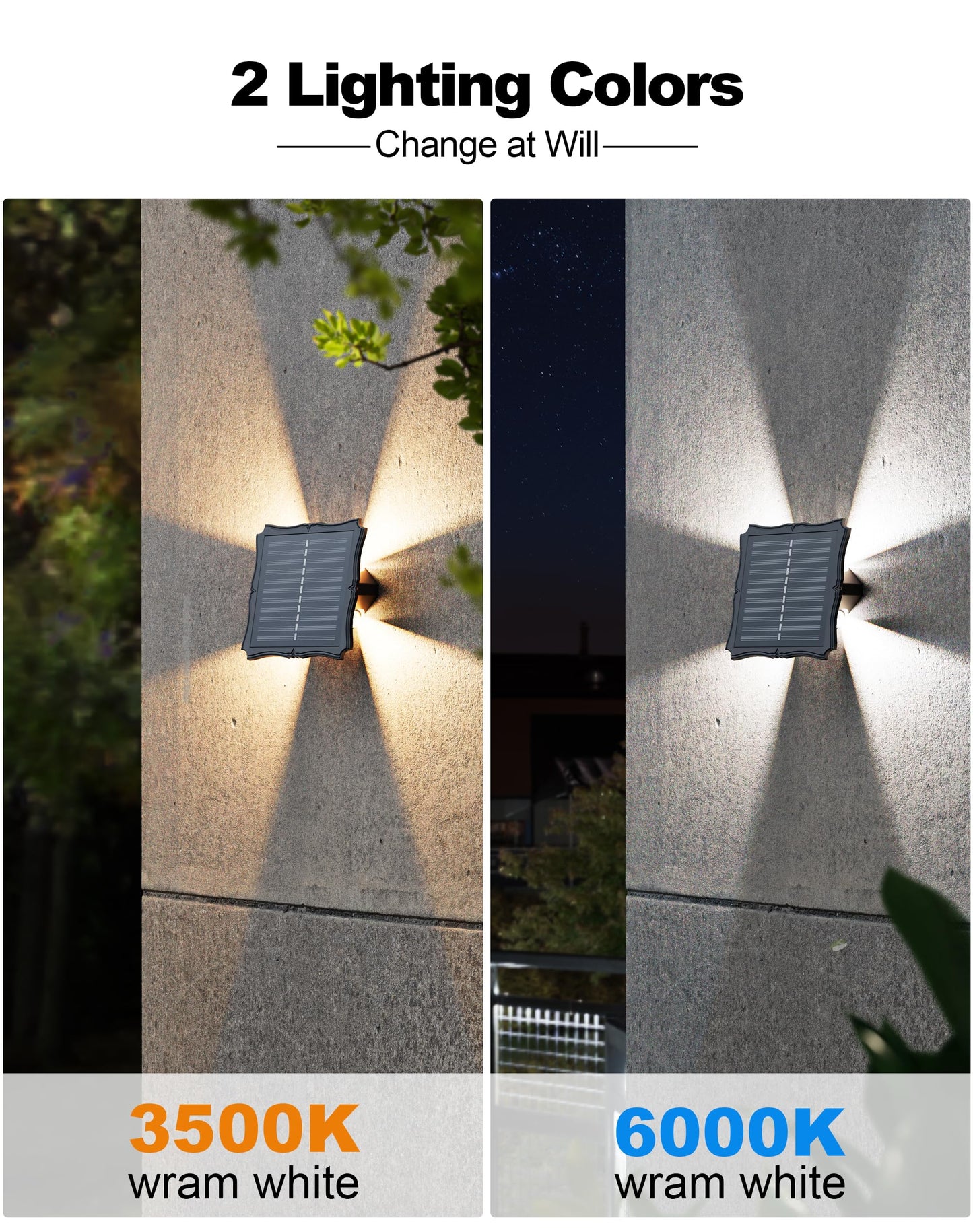 4 Pack Solar Wall Lights Outdoor IP65