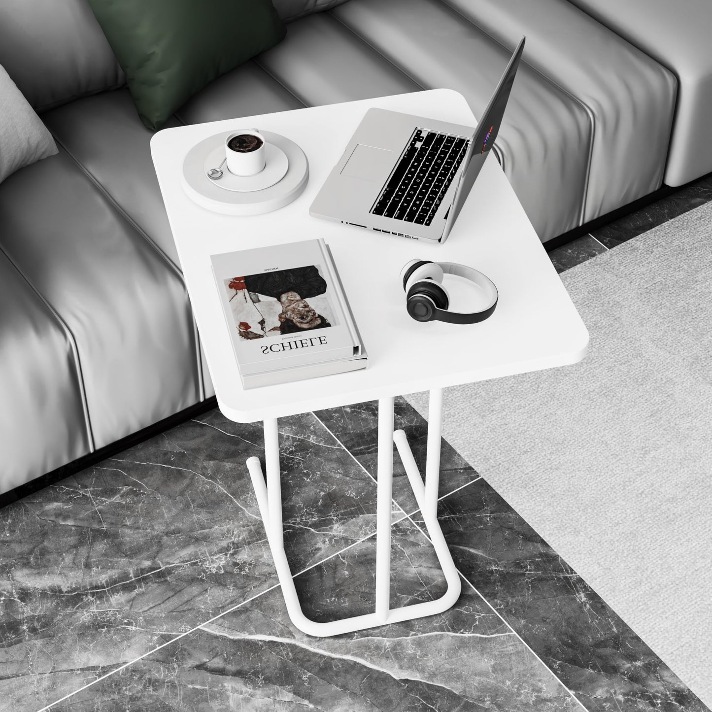 C-Shaped Side Table for Living Room & Bedroom