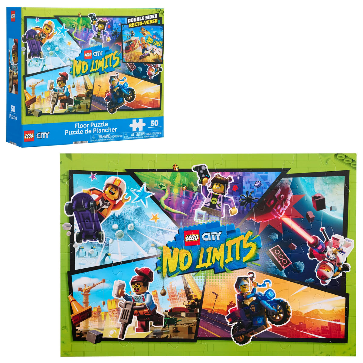 50 Piece LEGO City Double-Sided Floor Puzzle
