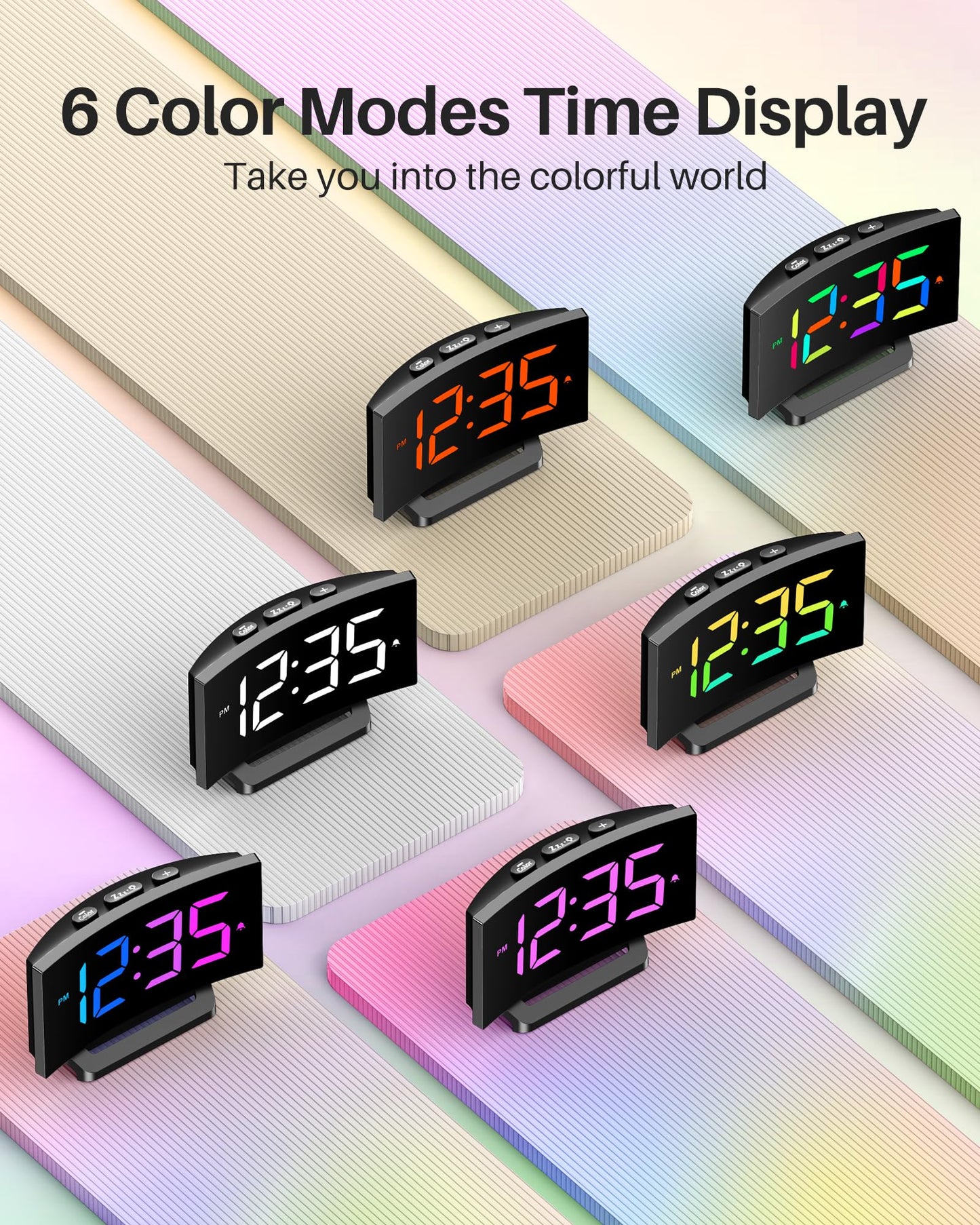Digital Alarm Clock with RGB Display and Snooze