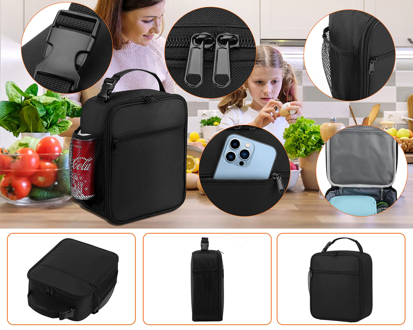 Insulated Reusable Lunch Box for Men and Women