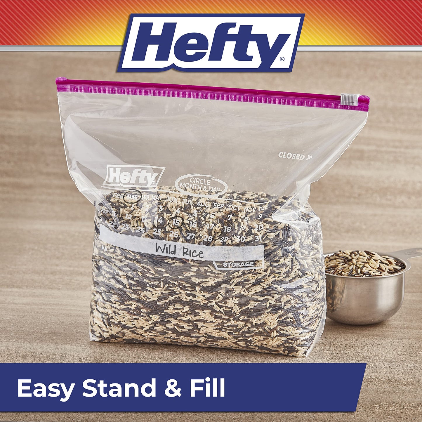 Hefty Gallon Slider Storage Bags, 120 Count