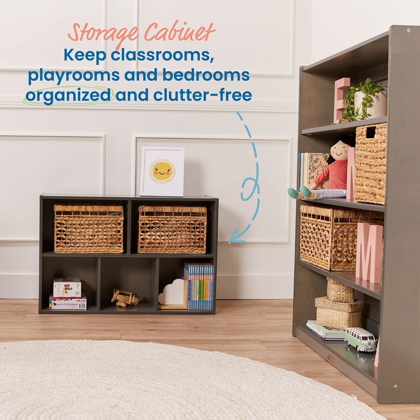 5-Compartment Storage Cabinet by ECR4Kids