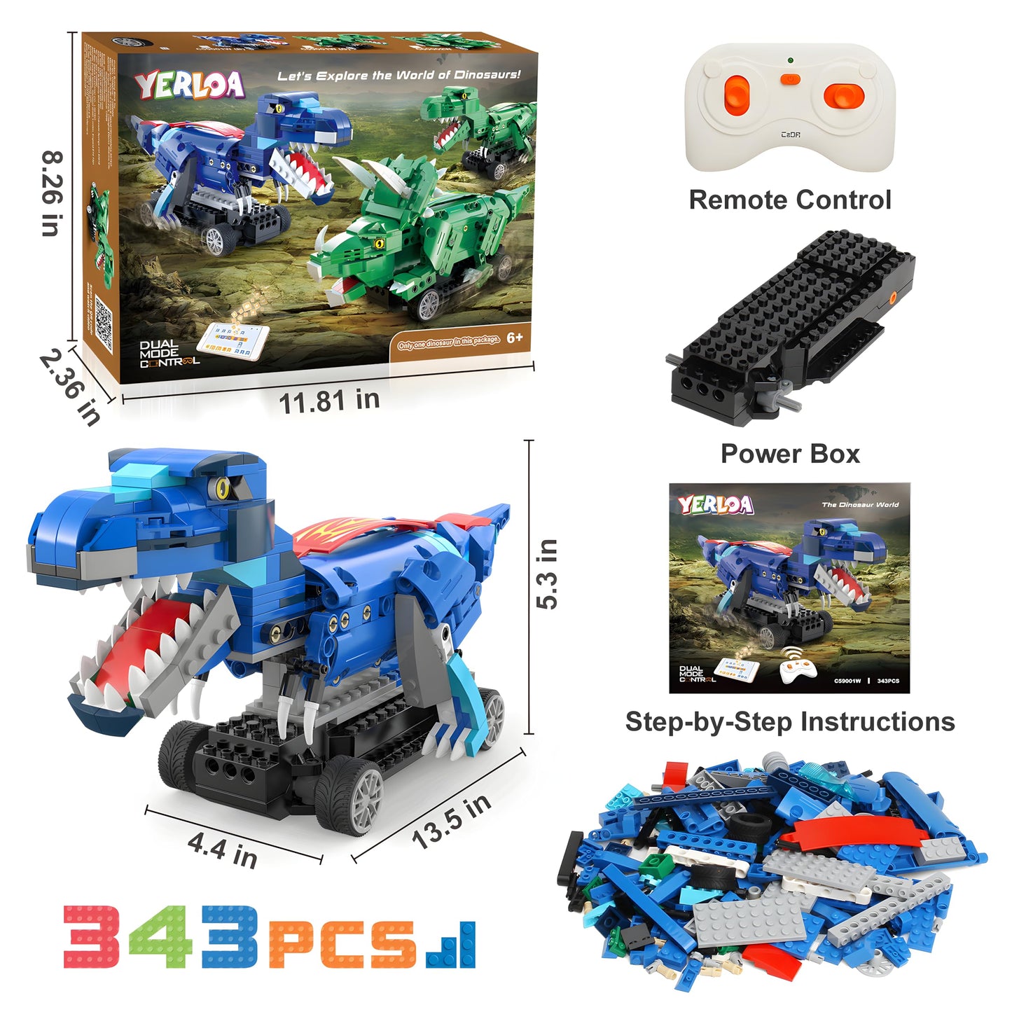 Dinosaur Building Kits 343 Pcs STEM Toys