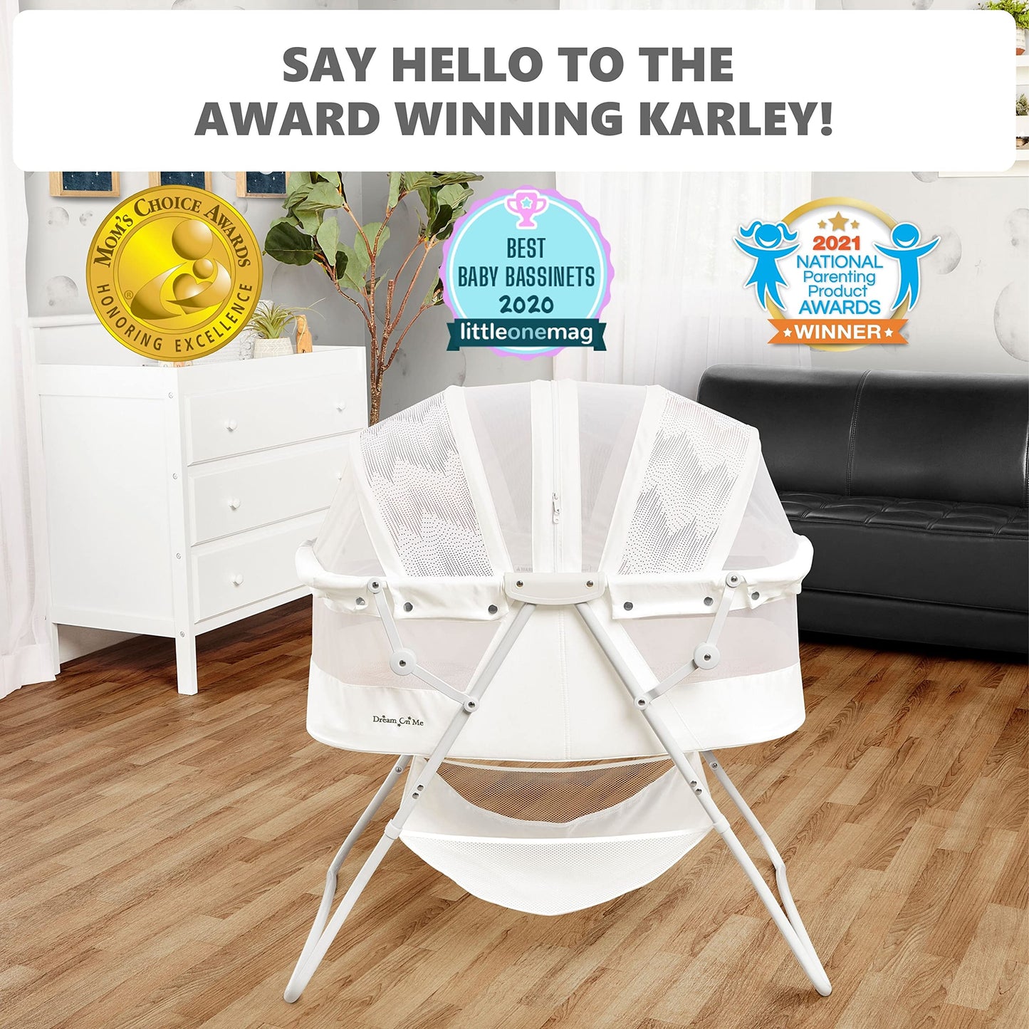 Dream On Me Portable Baby Bassinet with Canopy