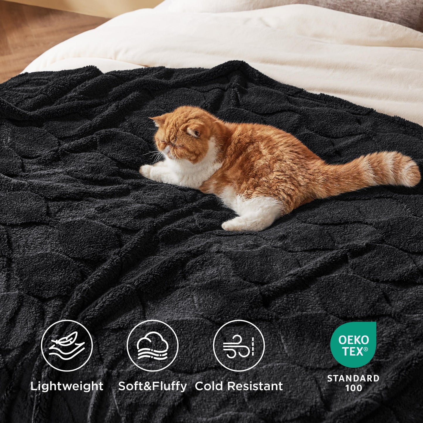 Bedsure Super Soft Black Throw Blanket 50x60