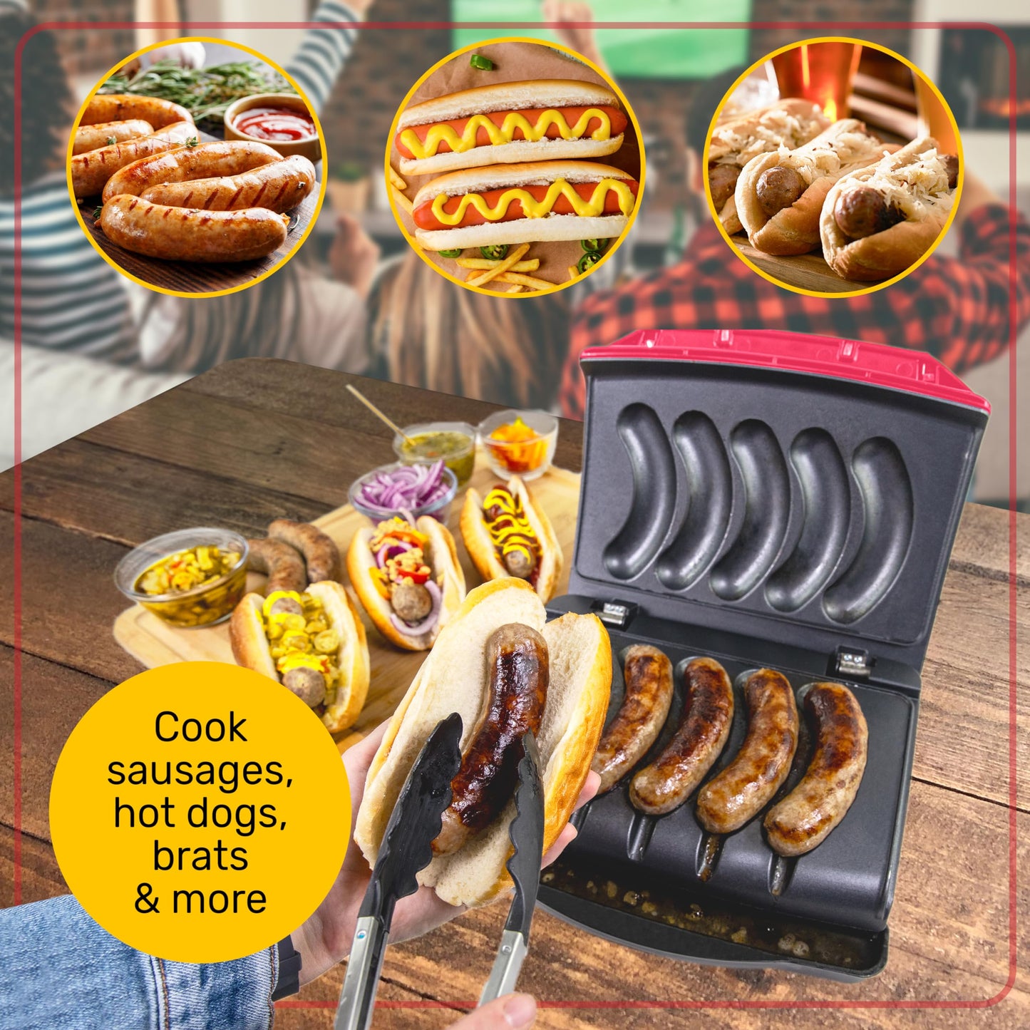 Electric Grill for Sausages and Hot Dogs