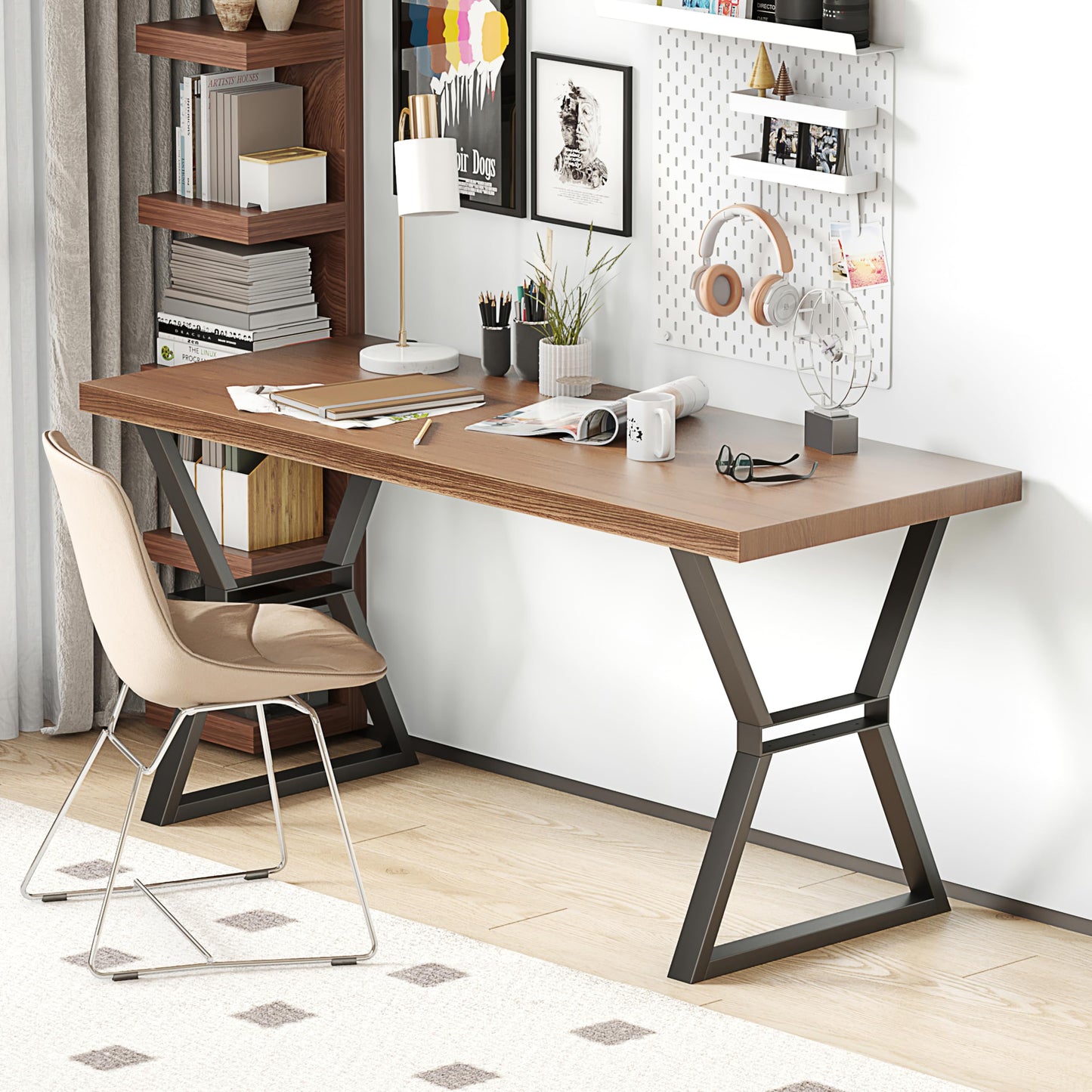 Metal Desk Legs Set of 2, 28" Black