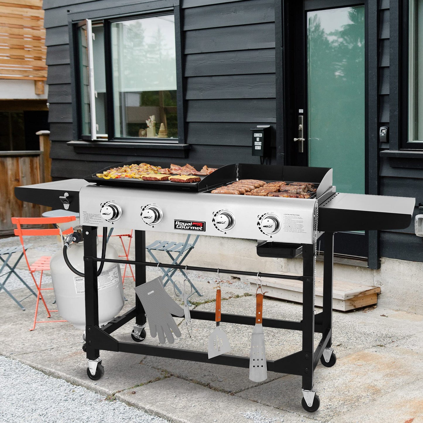 Royal Gourmet Portable Propane Grill and Griddle Combo