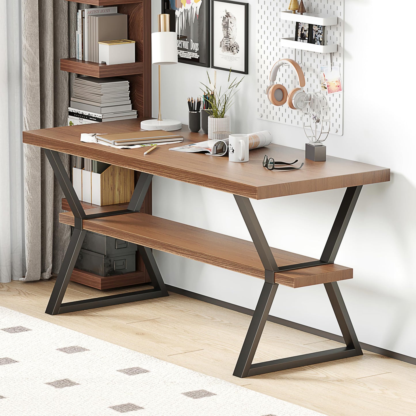 Metal Desk Legs Set of 2, 28" Black