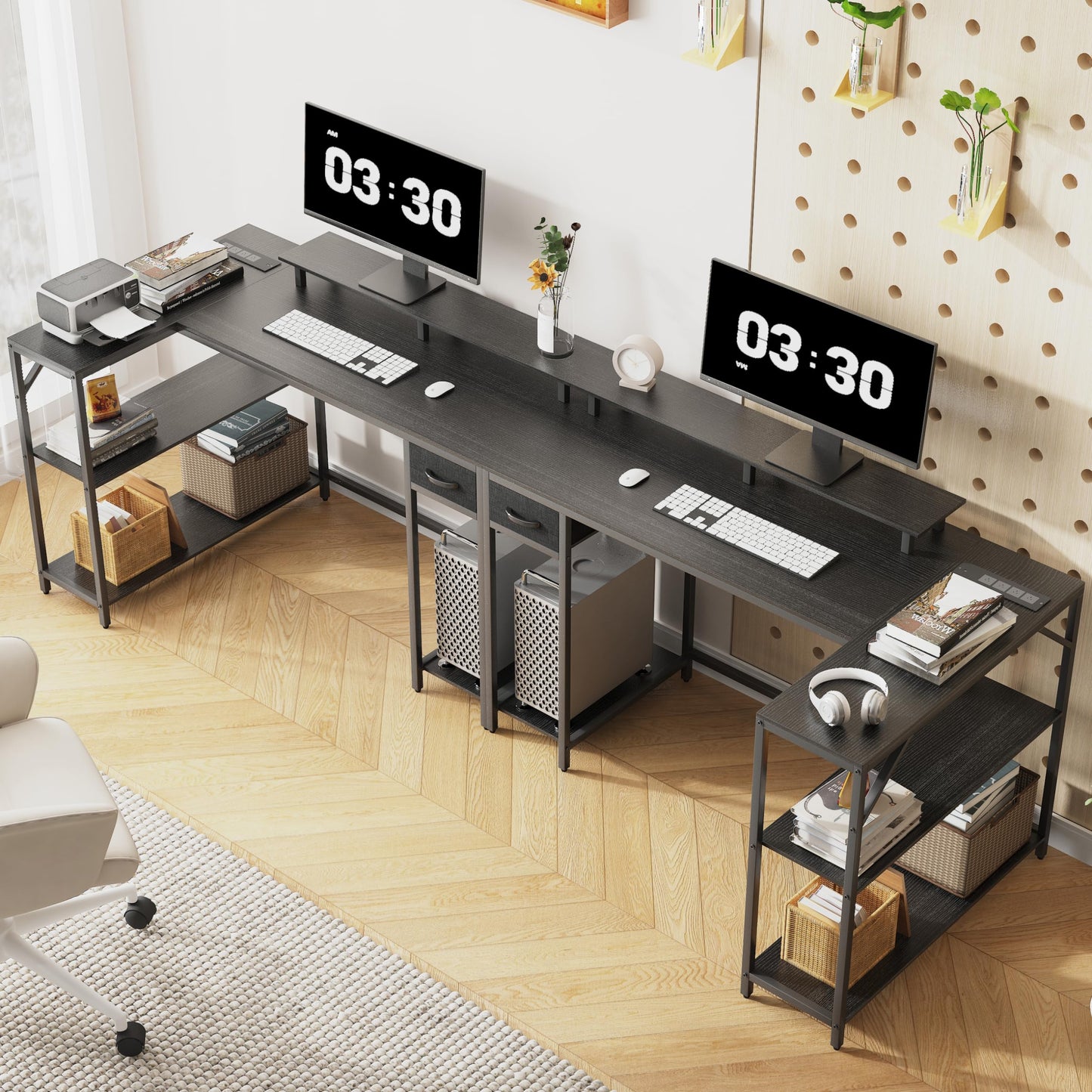 47" Gaming Desk with Power Outlet & LED Light