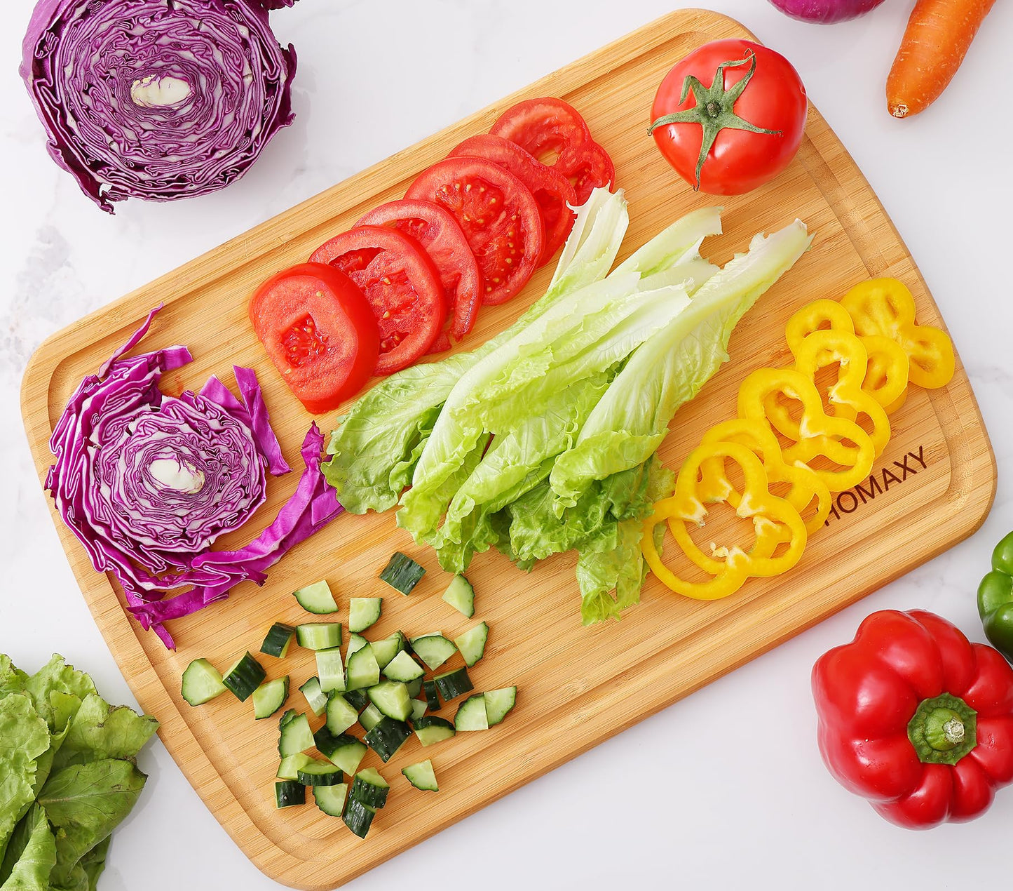 Homaxy Extra Large Bamboo Cutting Boards for Kitchen, 18x12.5" Wood XL Cutting Board with Juice Groove, Butcher Block Wooden Chopping Board for Kitchen, Meat, Cheese, Fruit & Vegetables - Pre Oiled